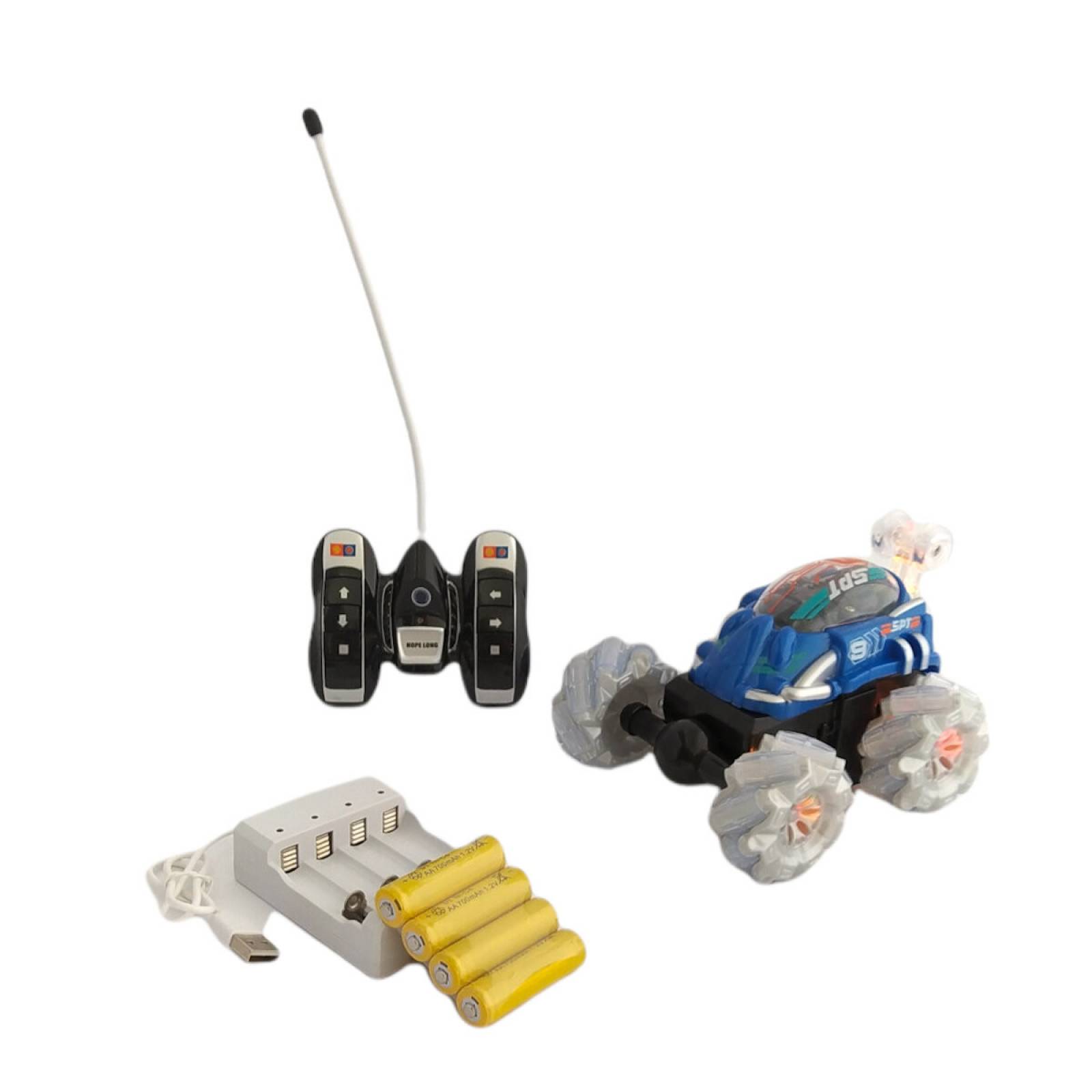 Carro Control Remoto Acrobacias Stunts 40MHz Luz 360  - Azul