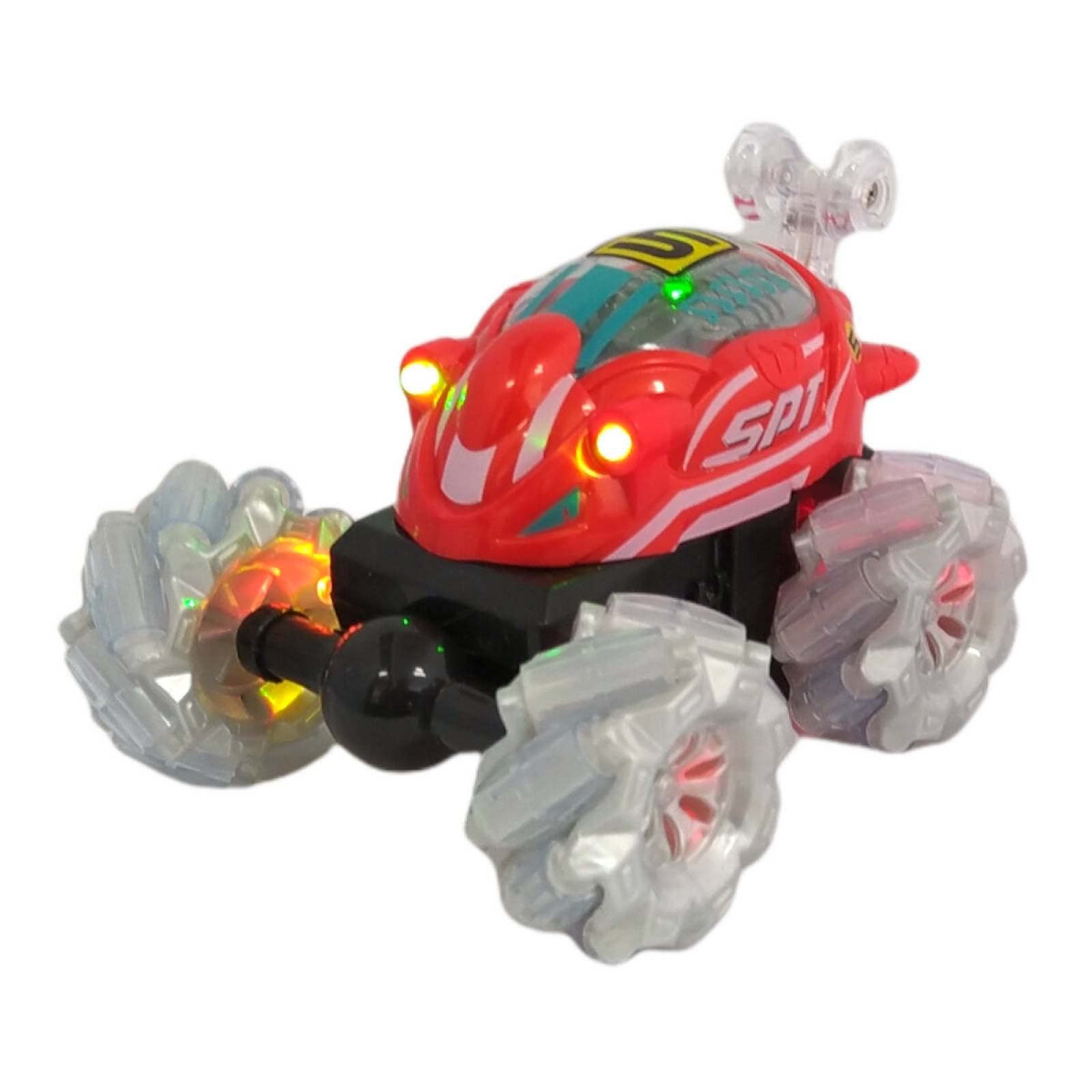 Carro Control Remoto Acrobacias Stunts 40MHz Luz 360 - Rojo