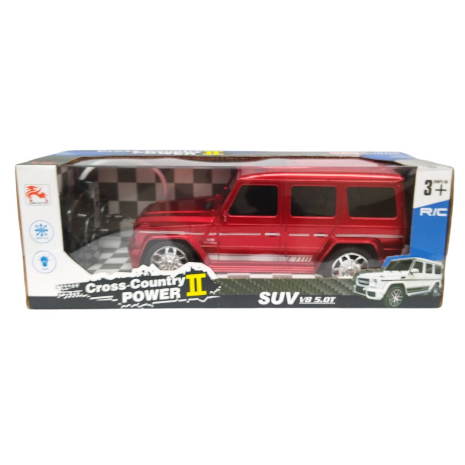 Camioneta a Control Remoto 27 MHz 1:16 con Luz SUV V8  - Rojo