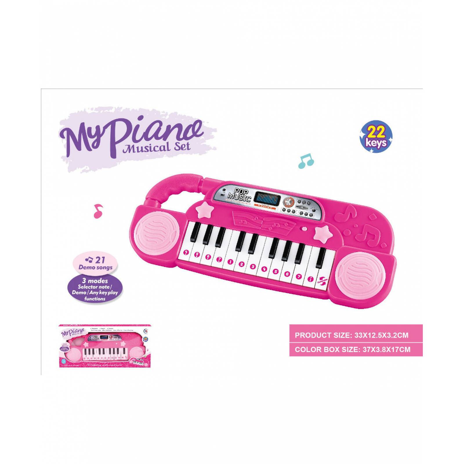 Piano Infantil Eléctrico de Juguete 22 Teclas 21 Sonidos Demo - Rosa
