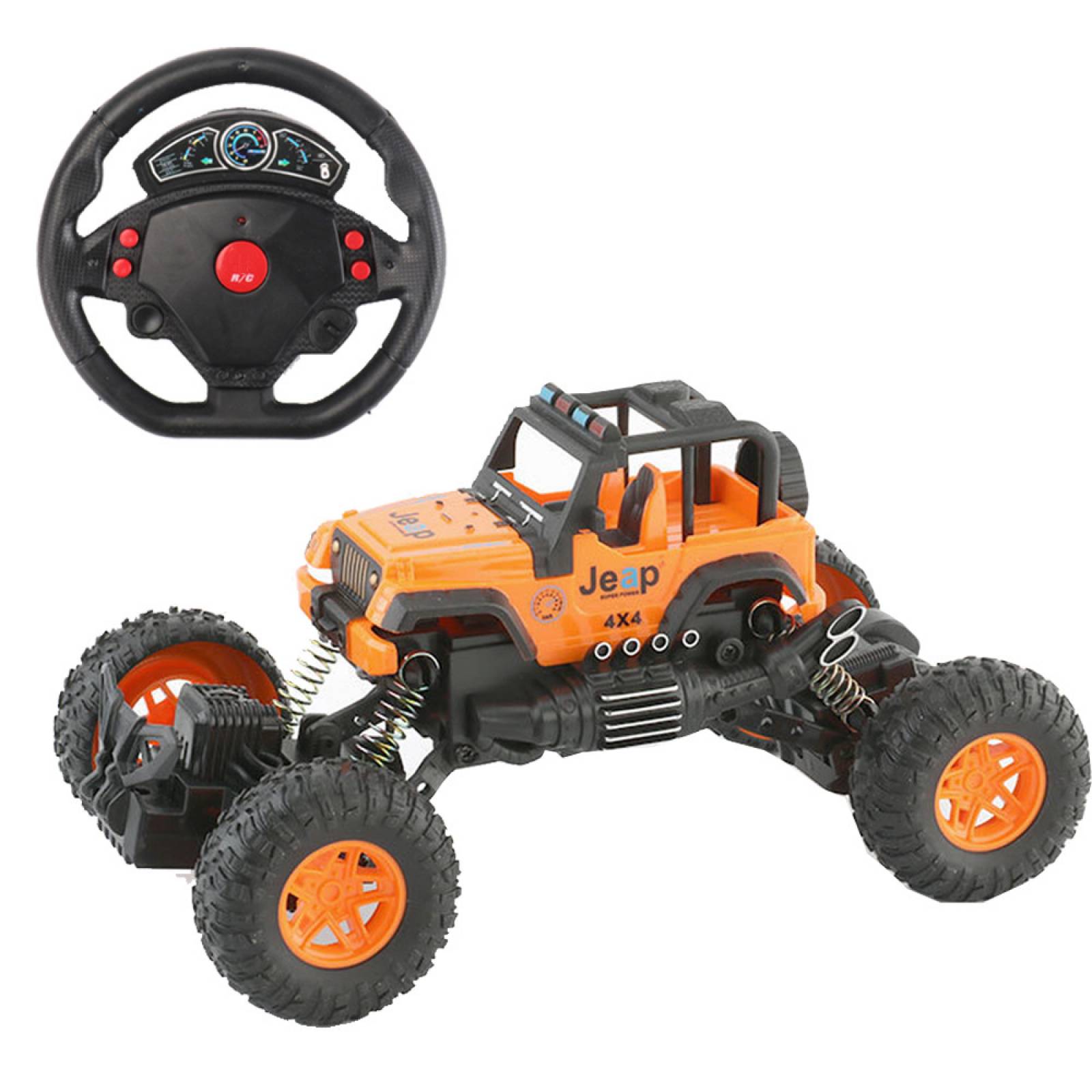 Camioneta Juguete TodoTerreno RockCrawler 12km/h Luz 1:18  - Naranja
