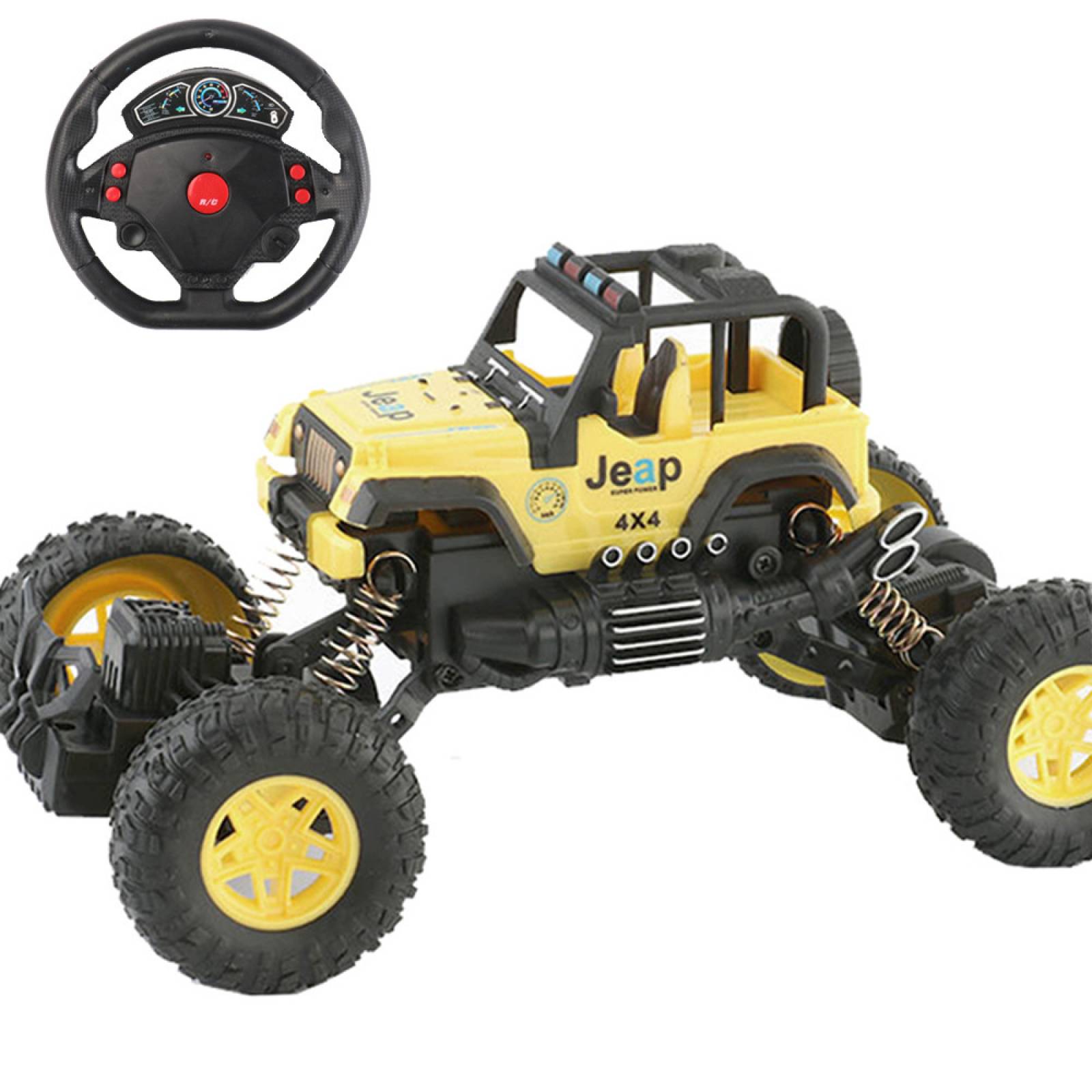 Camioneta Juguete TodoTerreno RockCrawler 12km/h Luz 1:18  - Amarillo