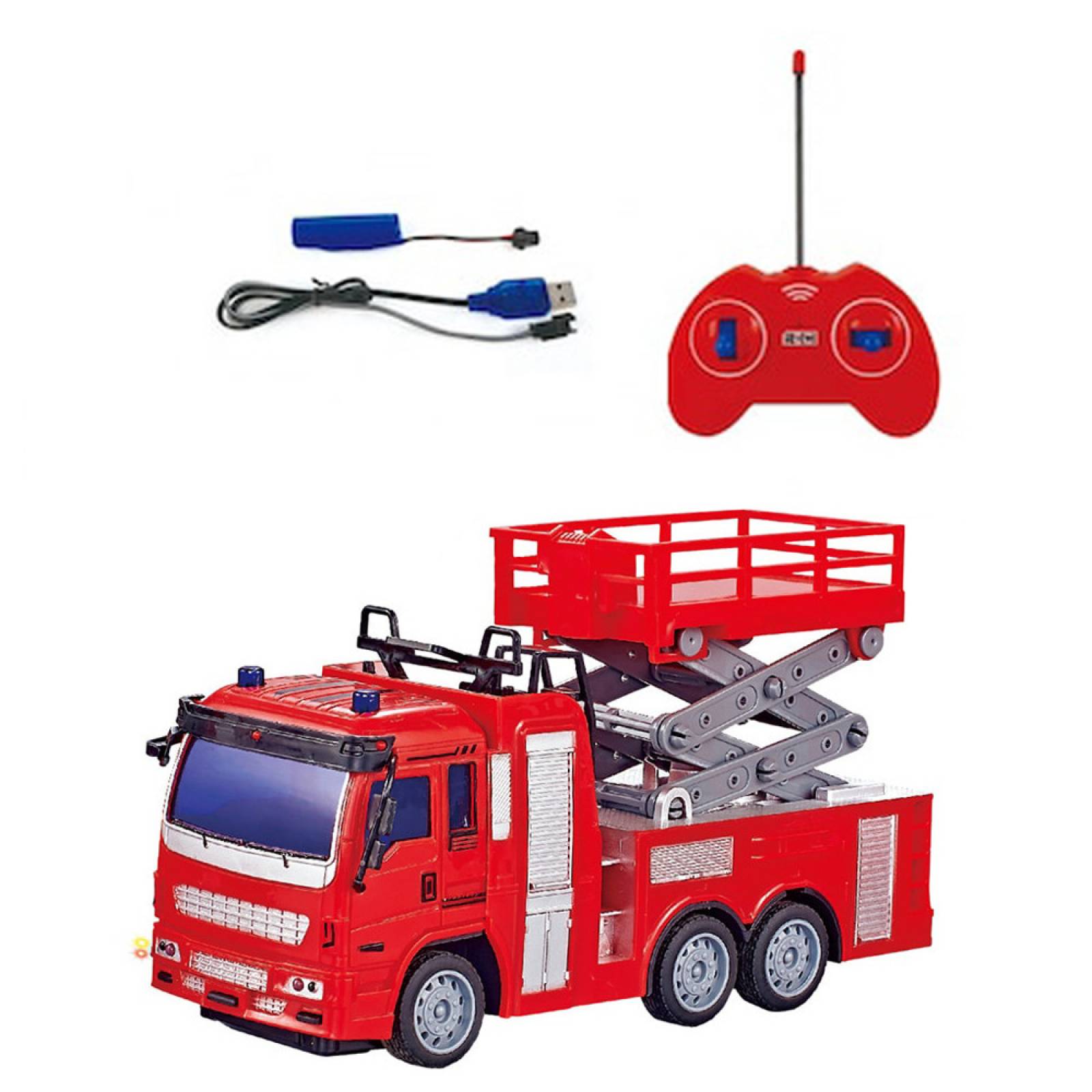 Camión Juguete de Bomberos RC 27mhz 5km/h 1:30  - Montacarga