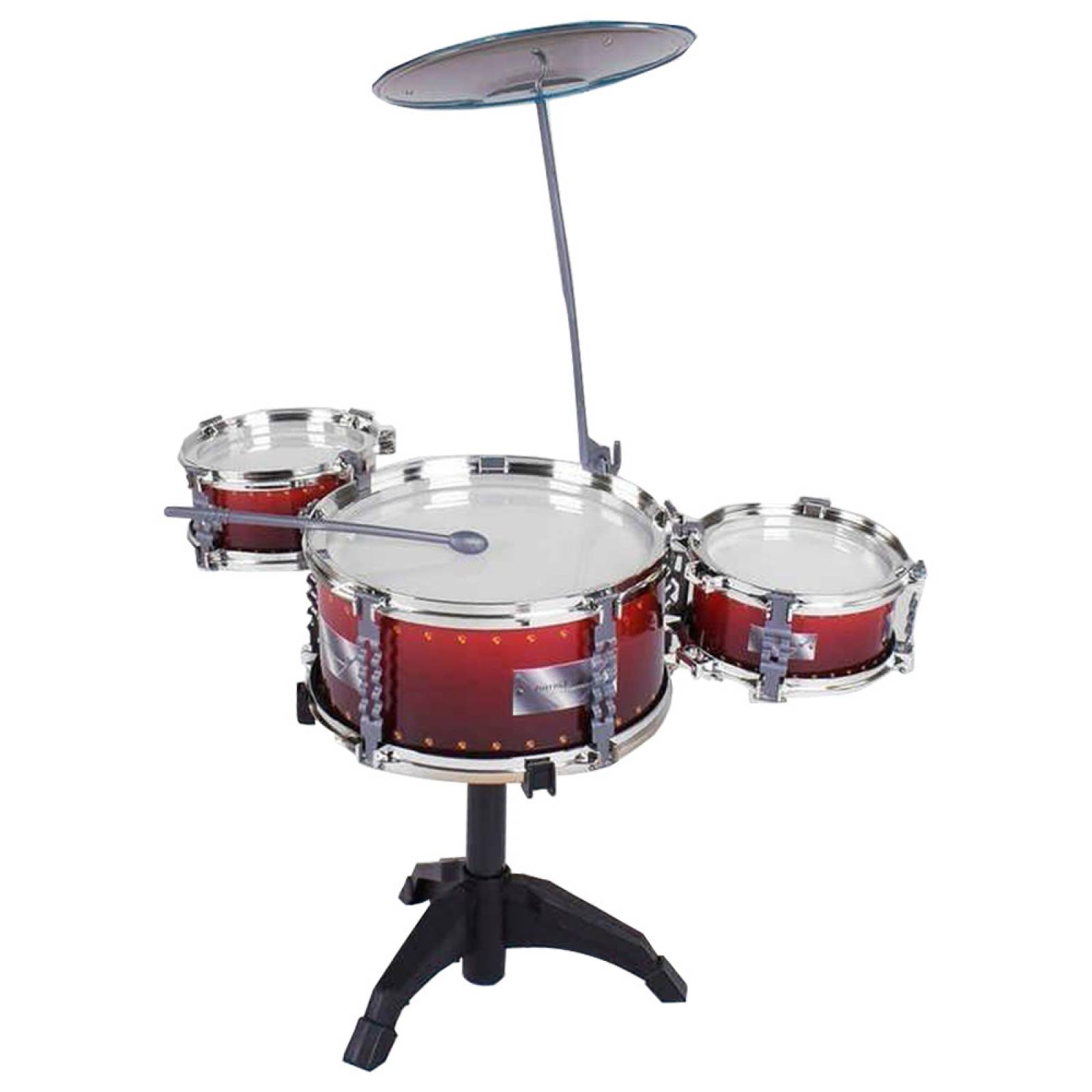 Batería Musical Niños 10 piezas Jazz Drum con Banquillo  - Rojo