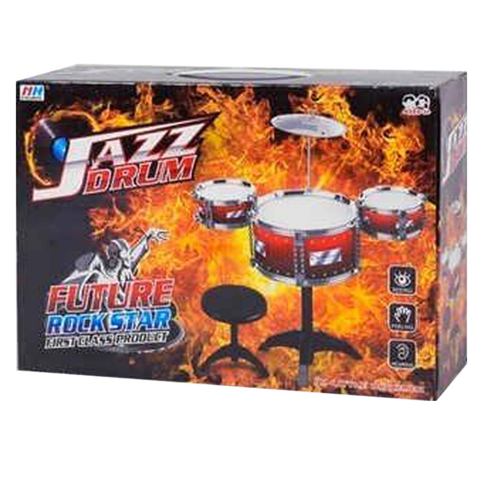 Batería Musical Niños 10 piezas Jazz Drum con Banquillo  - Rojo