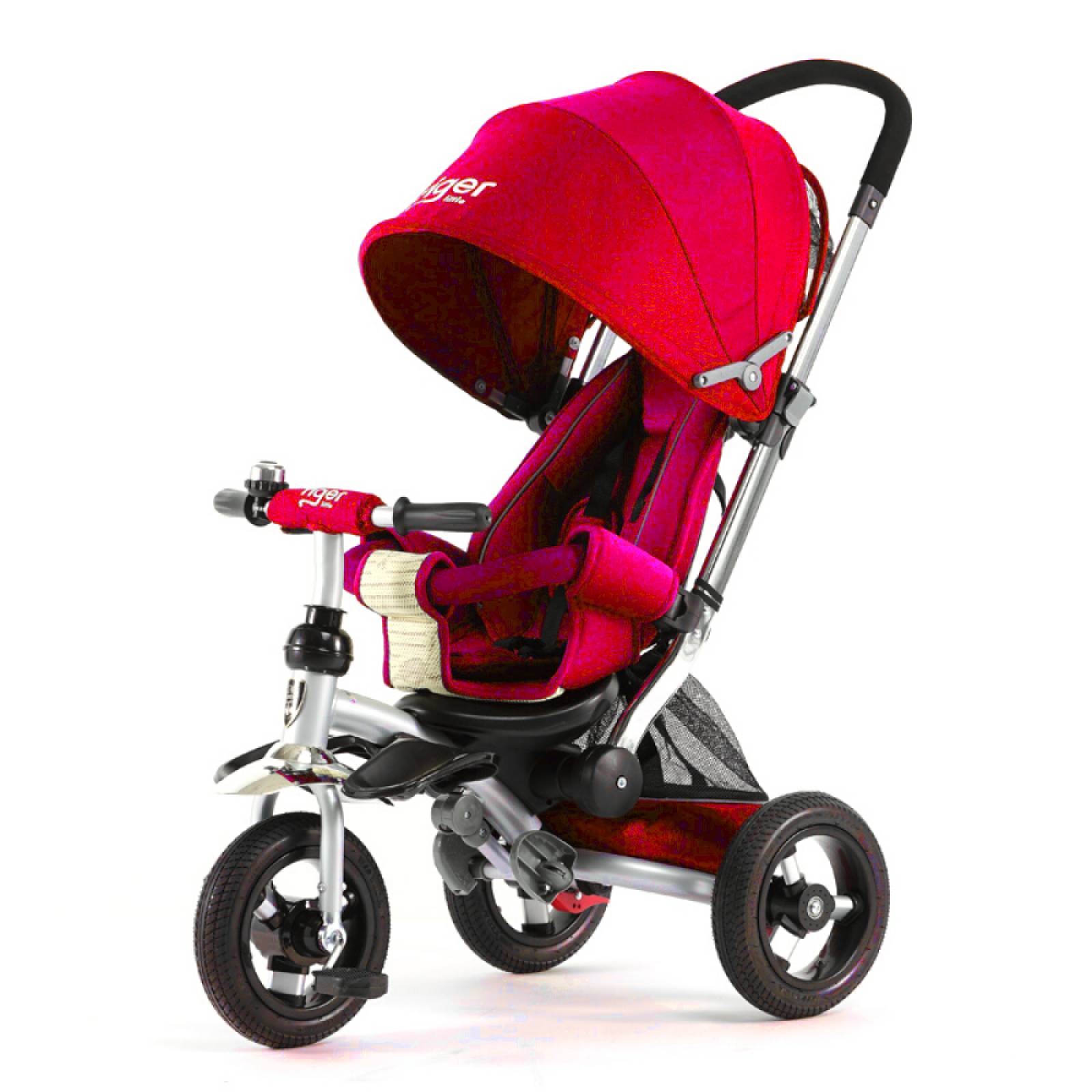 Triciclo para Bebe de lujo Llantas de Goma tipo carriola de 6-5 años - Rojo