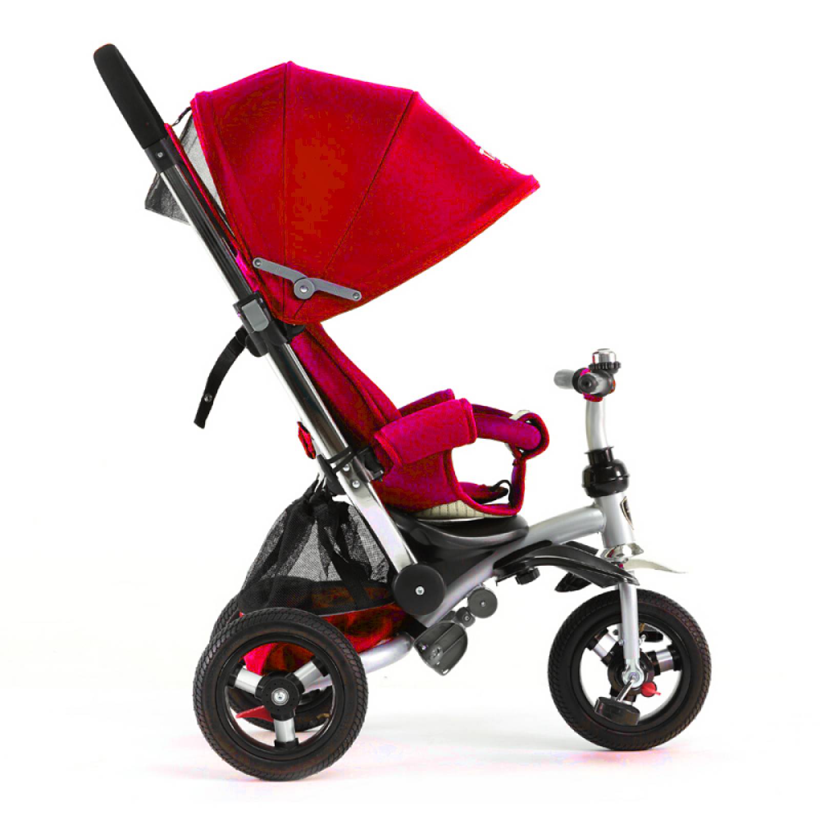 Triciclo para Bebe de lujo Llantas de Goma tipo carriola de 6-5 años - Rojo