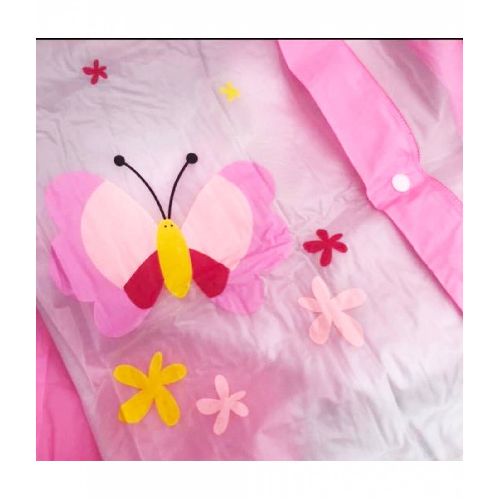 Impermeable Capa con Capucha Infantil para Lluvias Rompevientos  - M,  - Rosa
