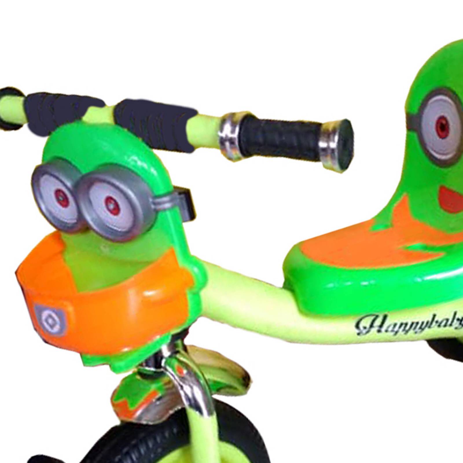 Triciclo Infantil Ajustable Caritas Llantas Goma Canasta  - Verde