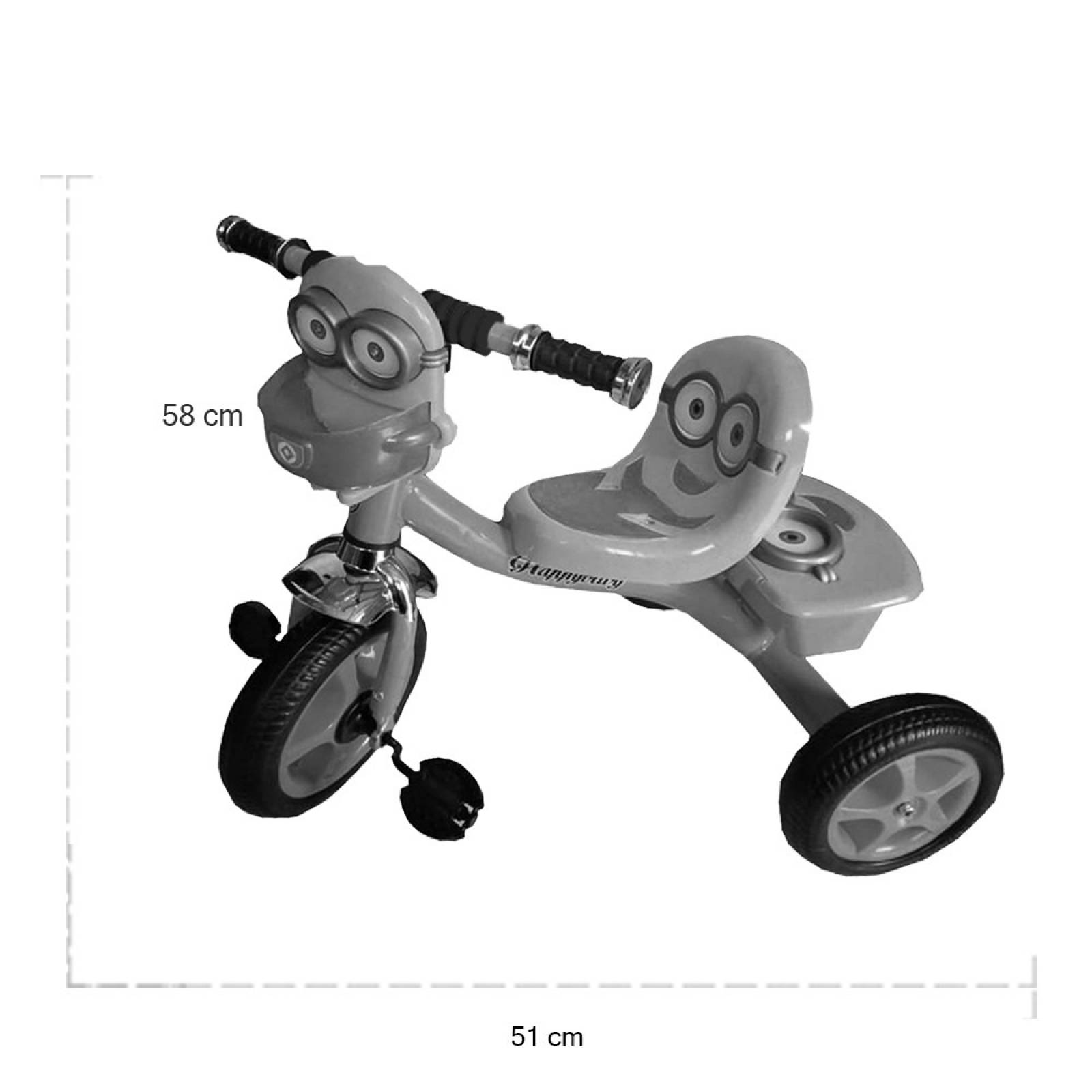 Triciclo Infantil Ajustable Caritas Llantas Goma Canasta  - Verde
