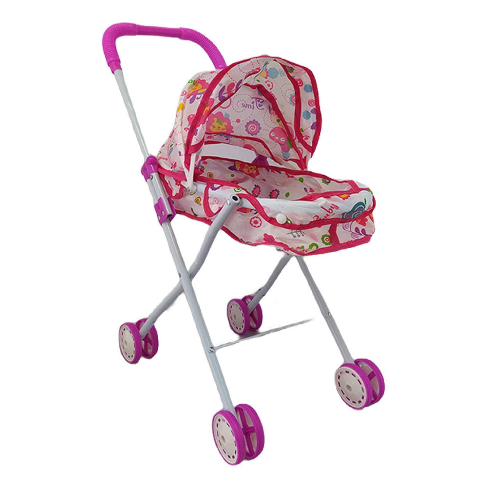 Carriola de Metal para Muñecas Niña Plegable  - Blanco