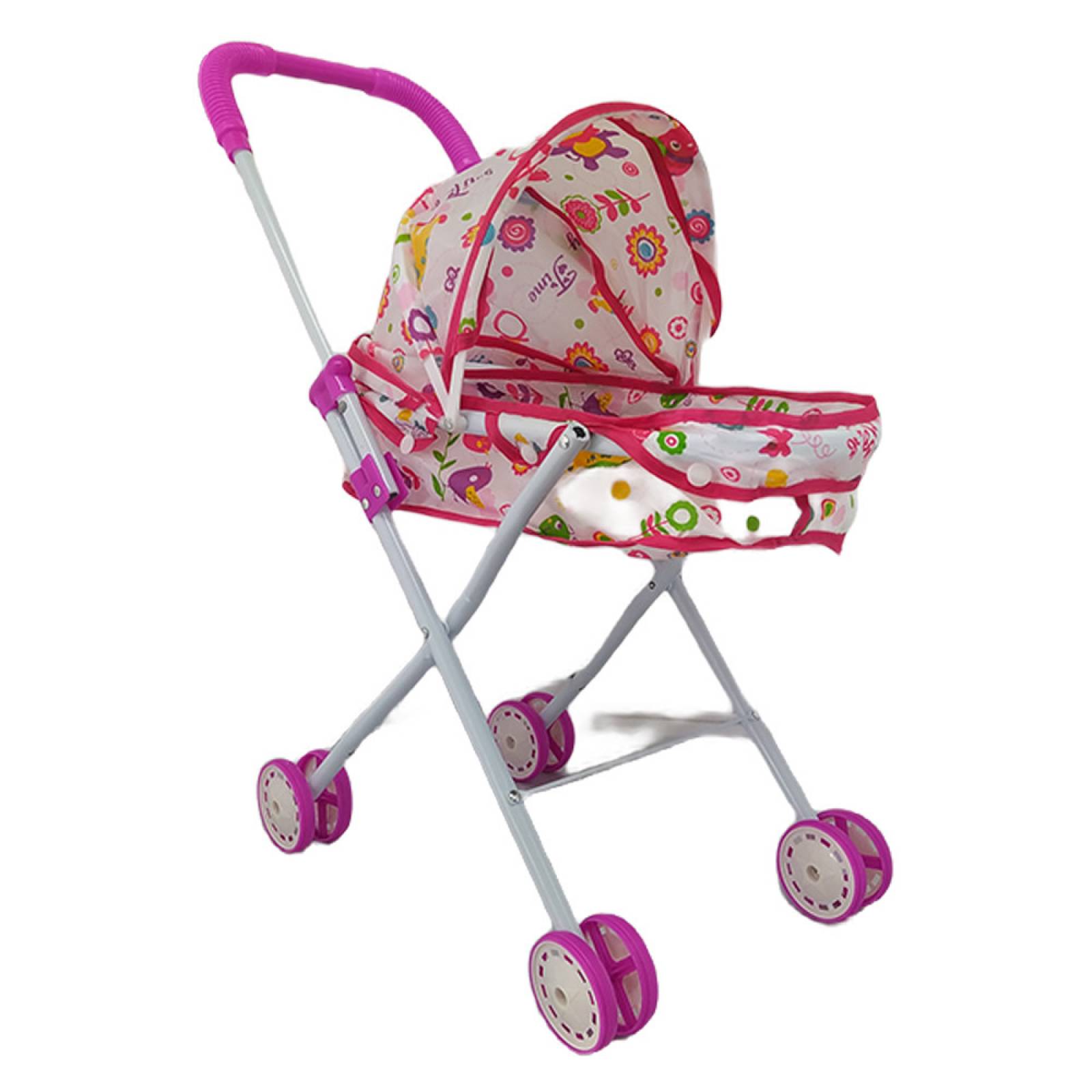 Carriola de Metal para Muñecas Niña Plegable  - Blanco