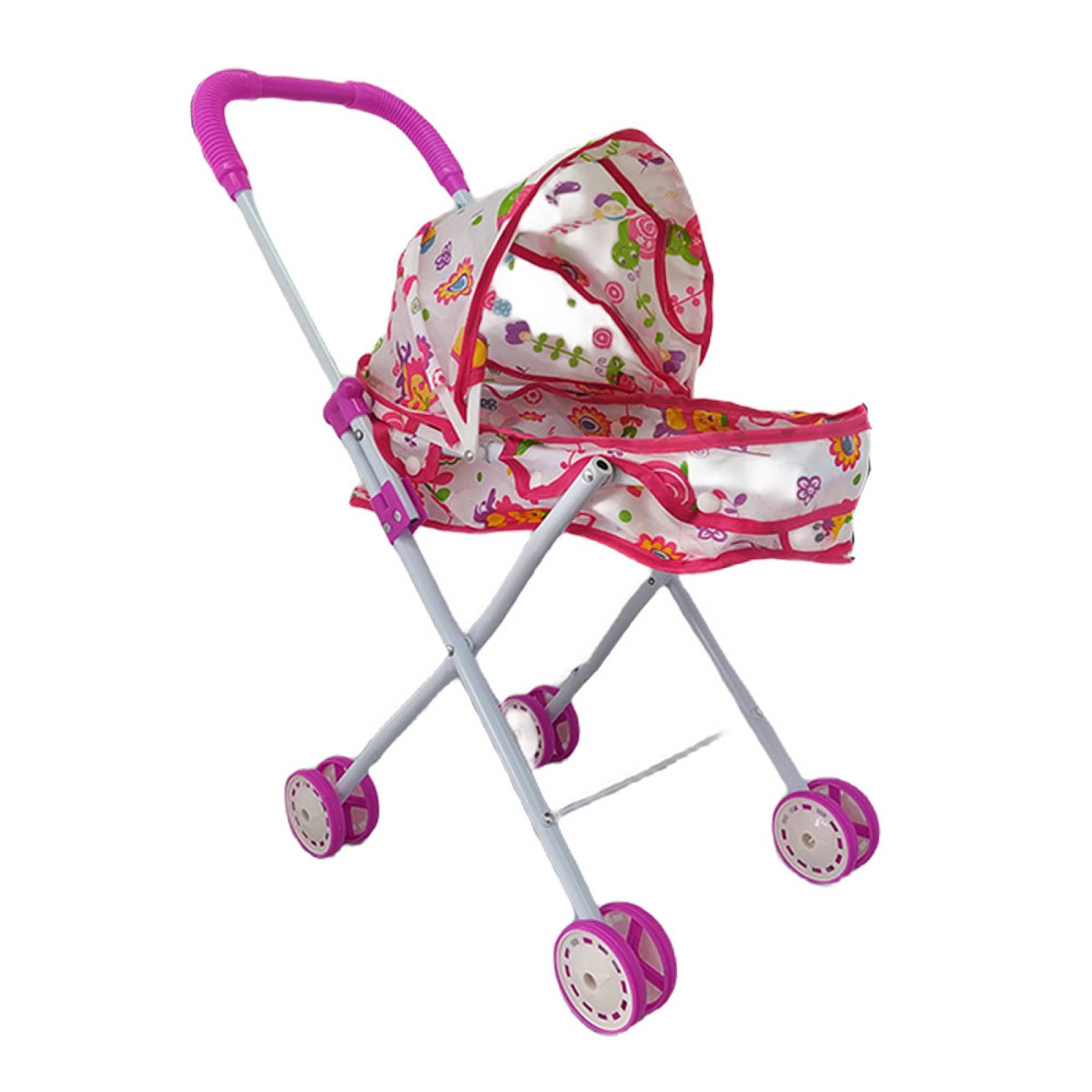 Carriola de Metal para Muñecas Niña Plegable  - Blanco