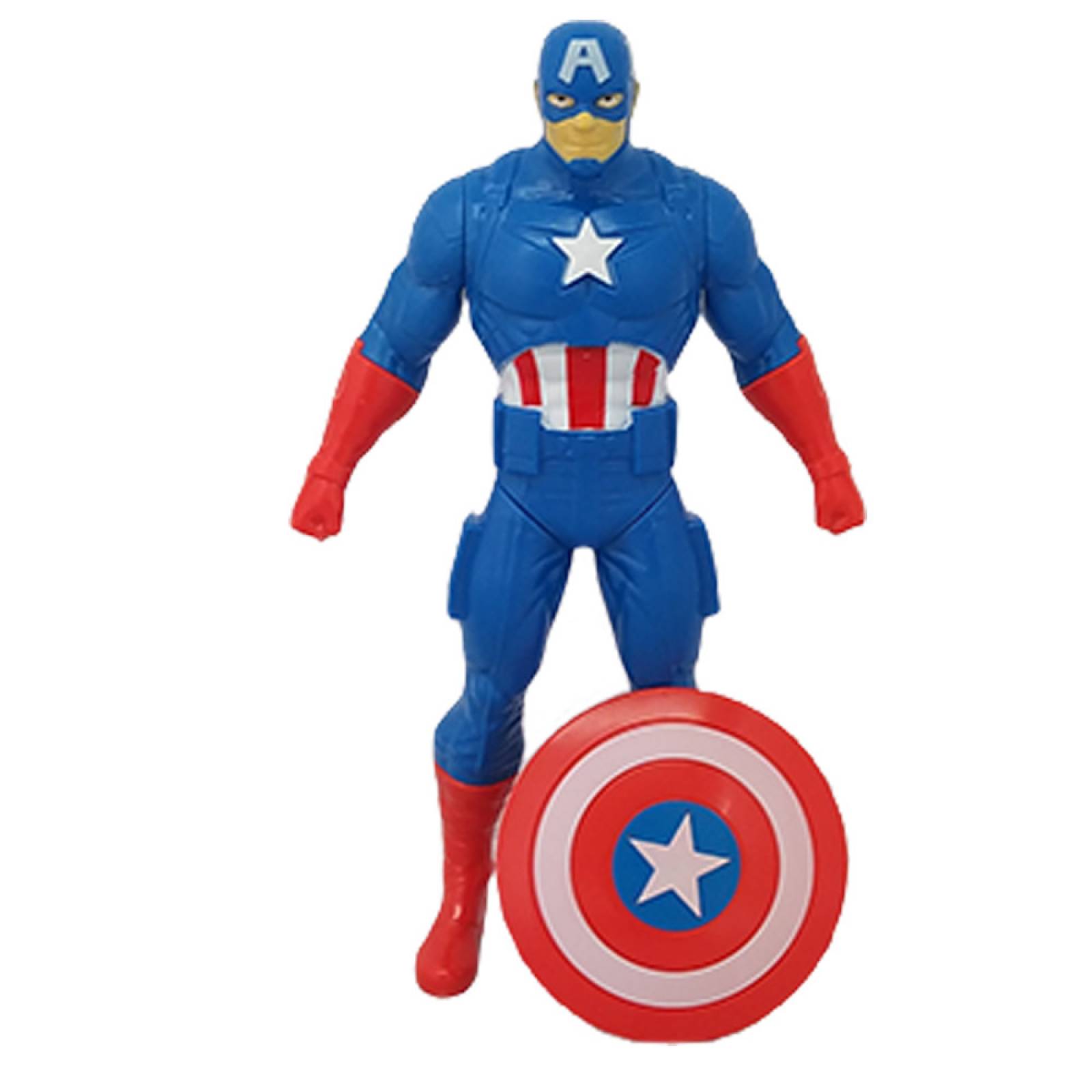 Figura de Acción Capitan America con Escudo 22cm Articulado - Azul