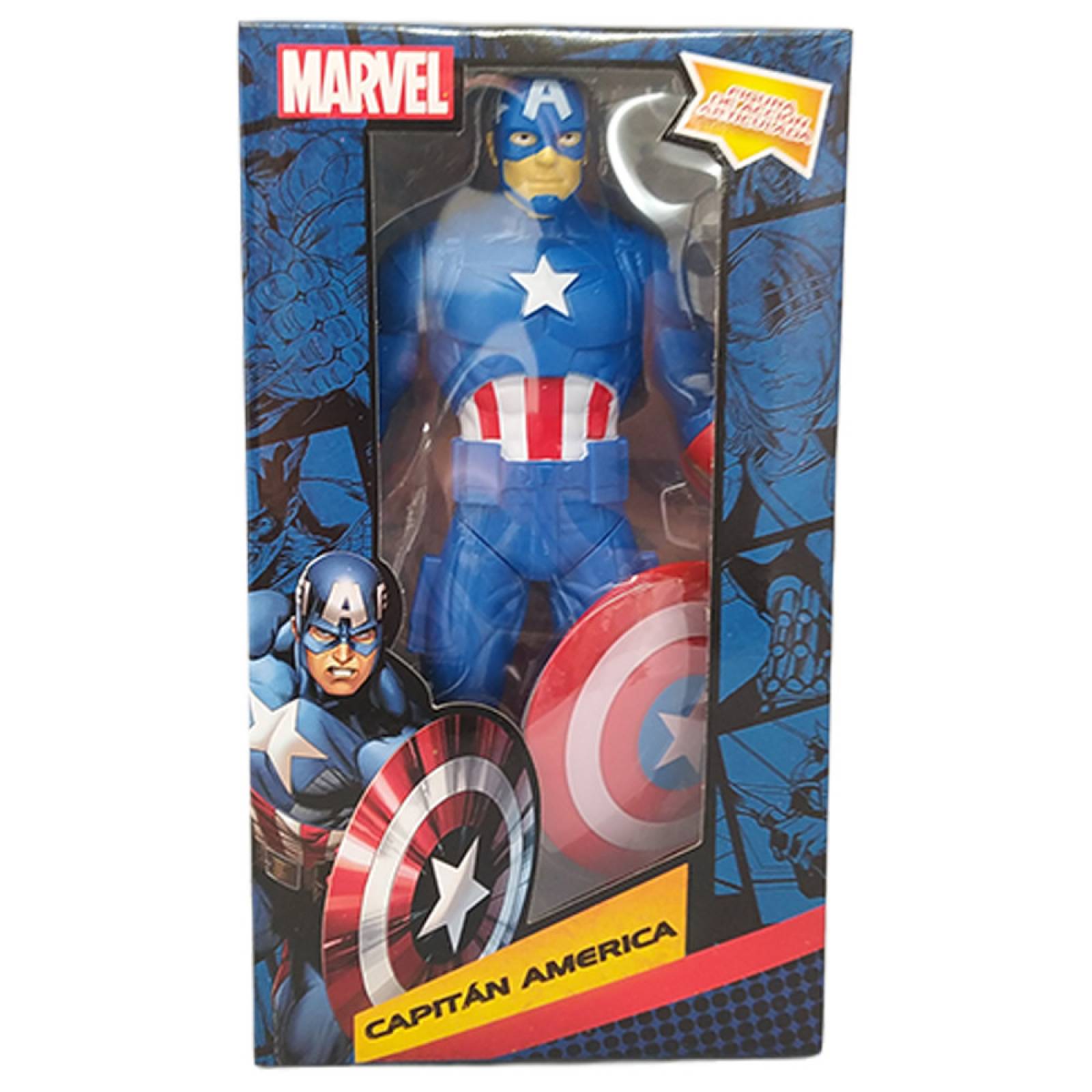 Figura de Acción Capitan America con Escudo 22cm Articulado - Azul