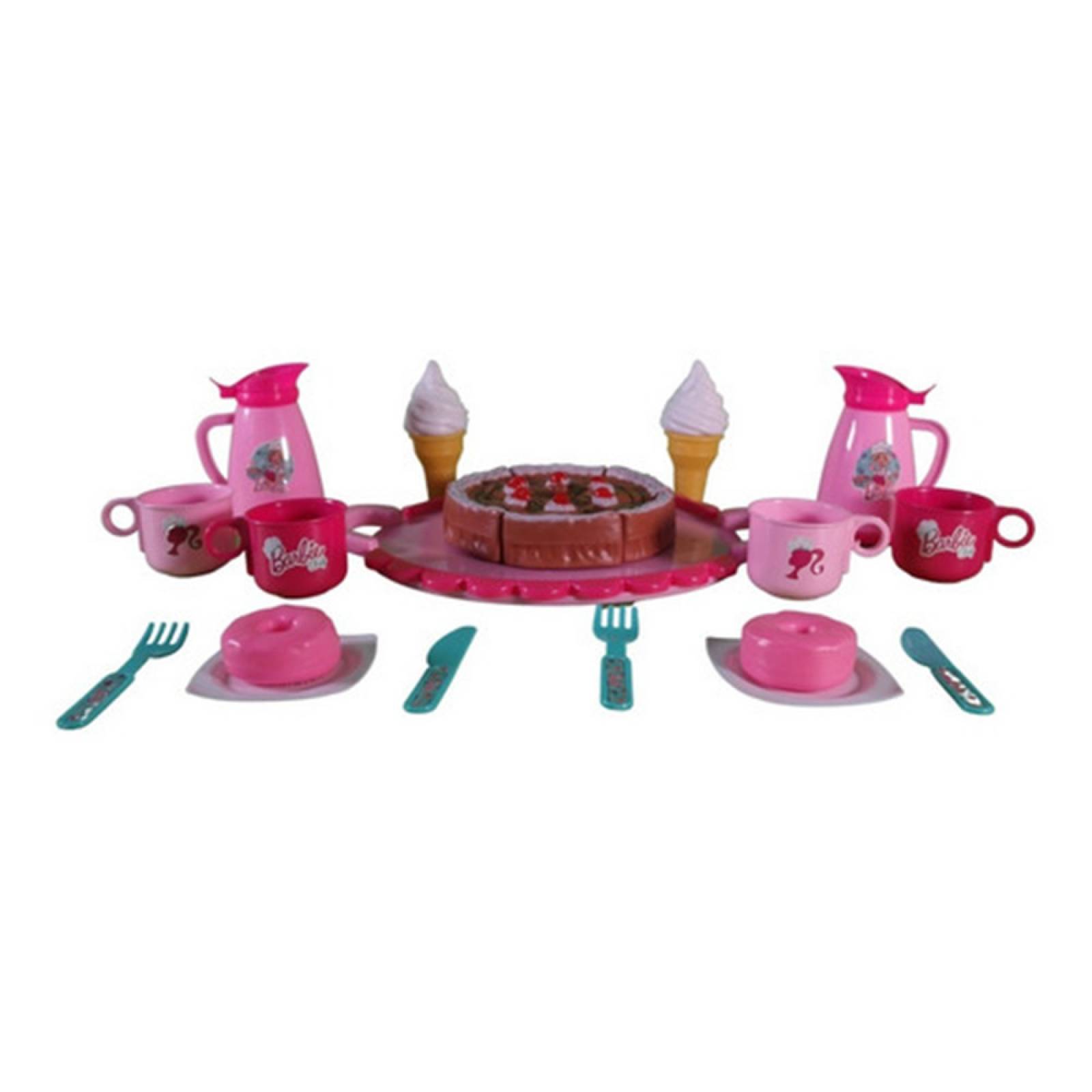 Set Juego de Té Infantil Juguete Pastel Tetera Utensilios  - Rosa