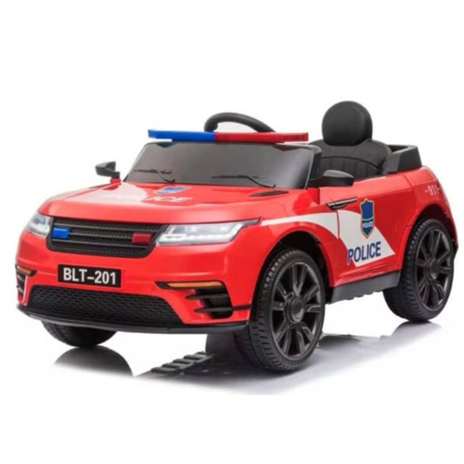 Carro Electrico Montable Policia RC 5km/h USB Luz  - Rojo