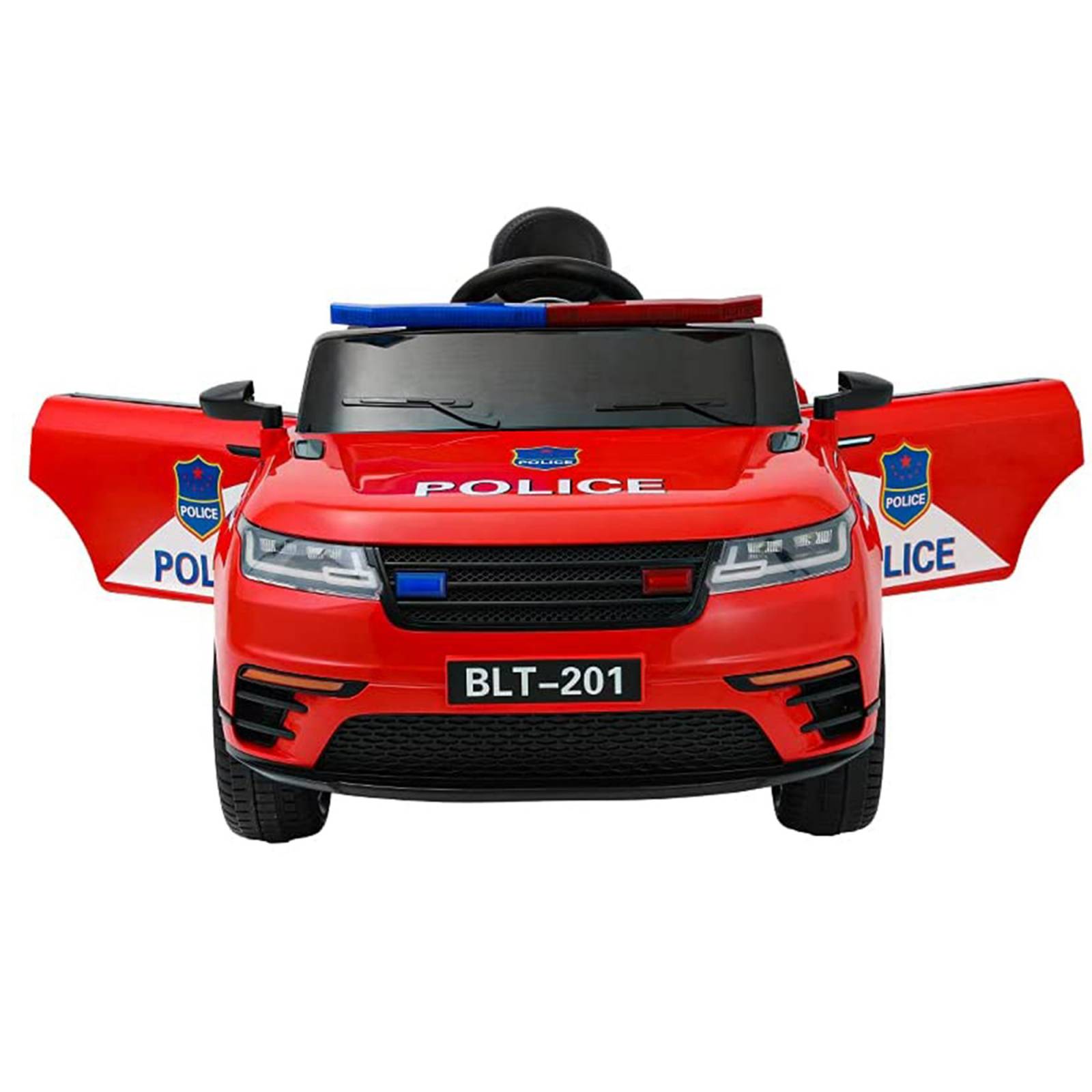Carro Electrico Montable Policia RC 5km/h USB Luz  - Rojo