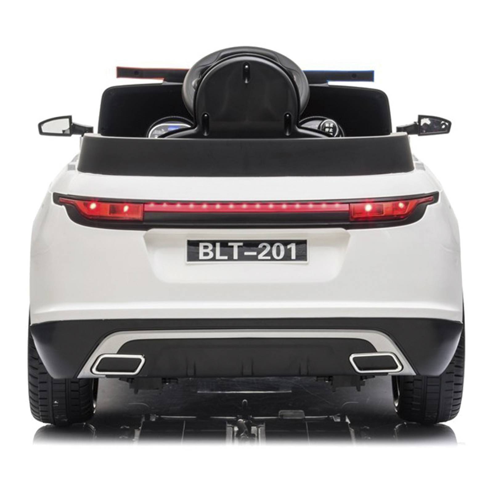 Carro Electrico Montable Policia RC 5km/h USB Luz  - Blanco