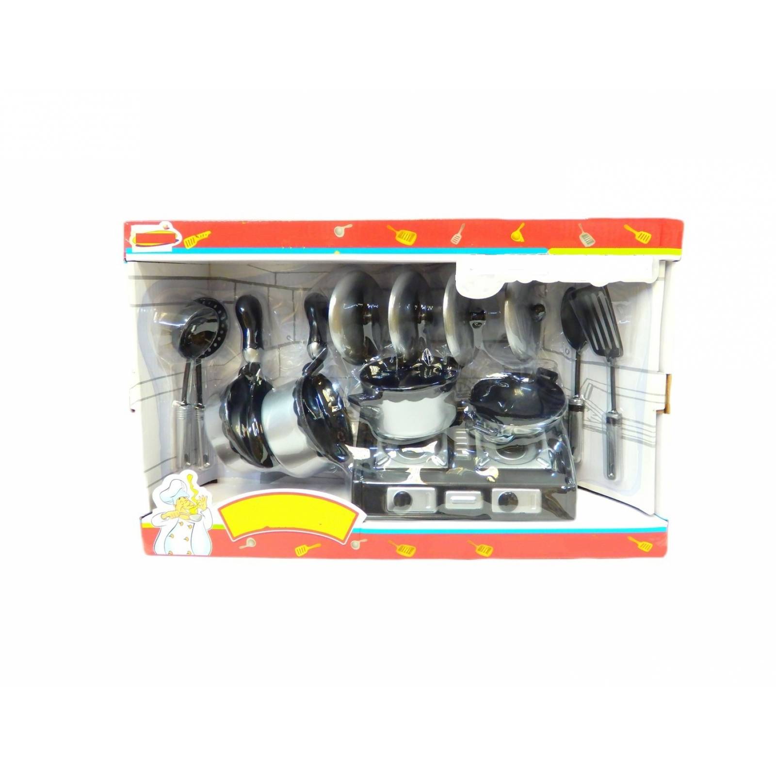 Juguete De Cocina Para Niños Utensilios 12 Pz parrilla  - Gris