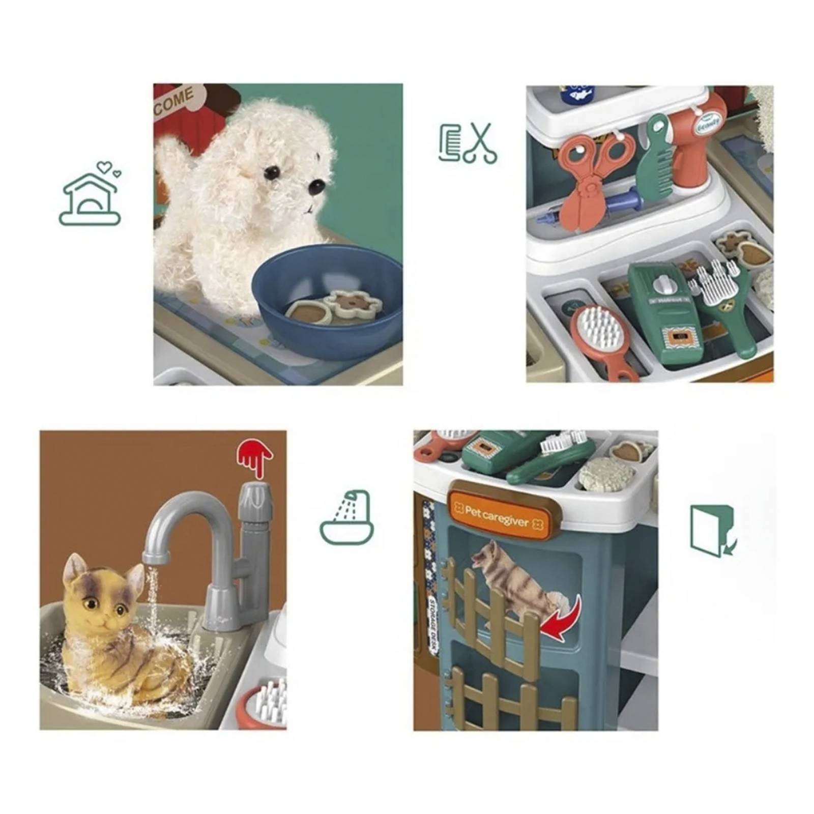 Set Veterinaria Maletín de Juguete 2en1 con Manija Ruedas  - Veterinario