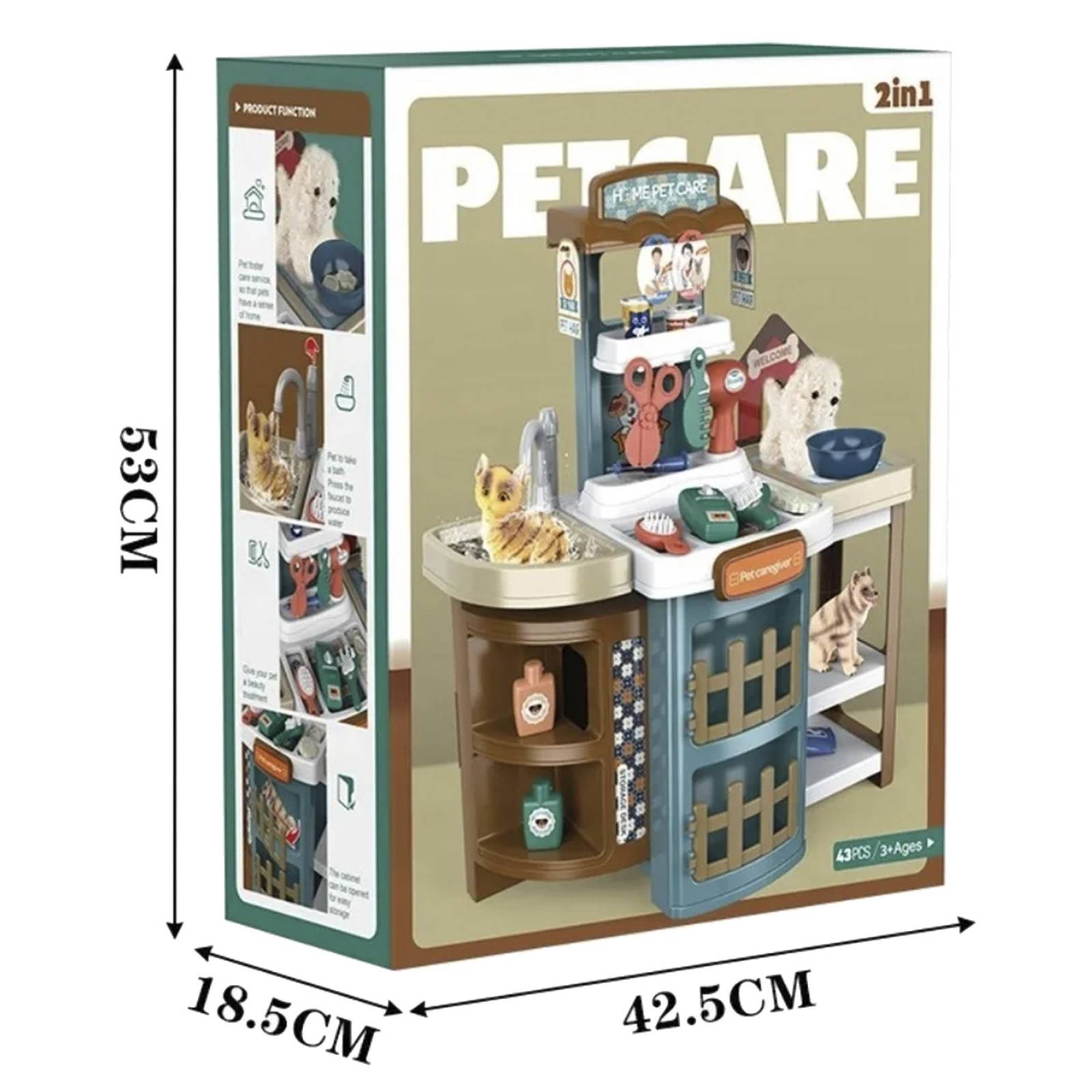 Set Veterinaria Maletín de Juguete 2en1 con Manija Ruedas  - Veterinario