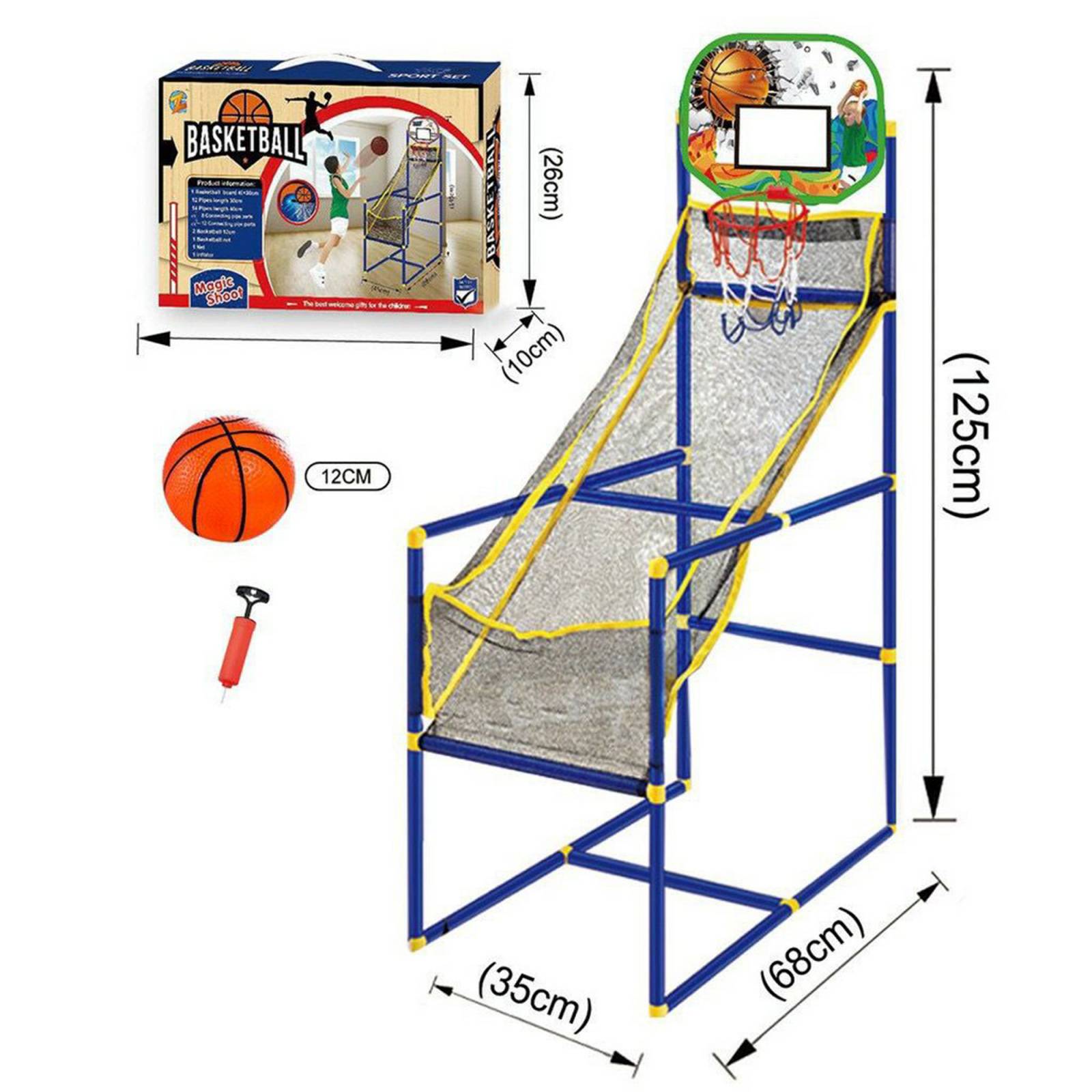 Canasta Basquetbol Infantil Más 2 Balones/ Red/ Bomba De Aire