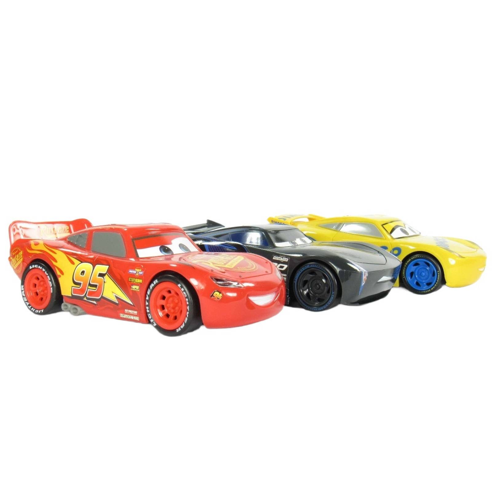 Carro Coche de Friccion Set 3 pzs Rayo Mcqueen Jacson y Cruz 18 cm  - Cars