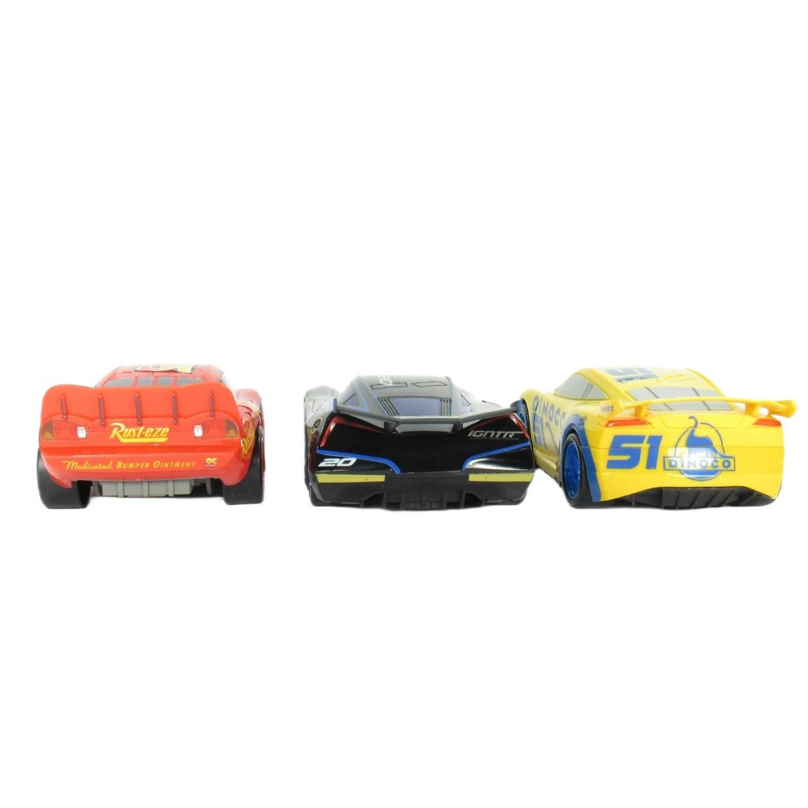Carro Coche de Friccion Set 3 pzs Rayo Mcqueen Jacson y Cruz 18 cm  - Cars