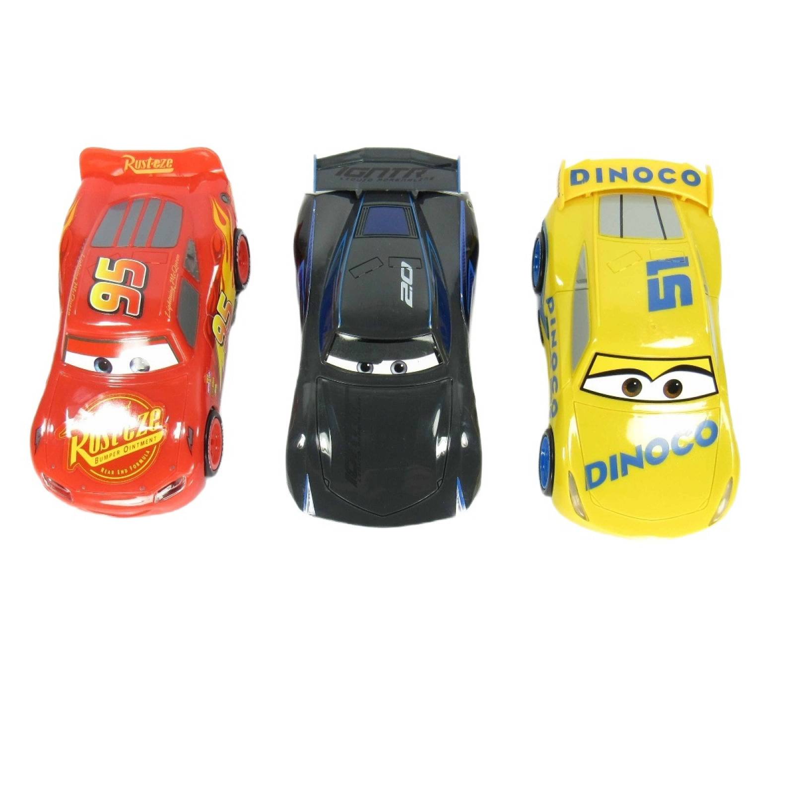 Carro Coche de Friccion Set 3 pzs Rayo Mcqueen Jacson y Cruz 18 cm  - Cars