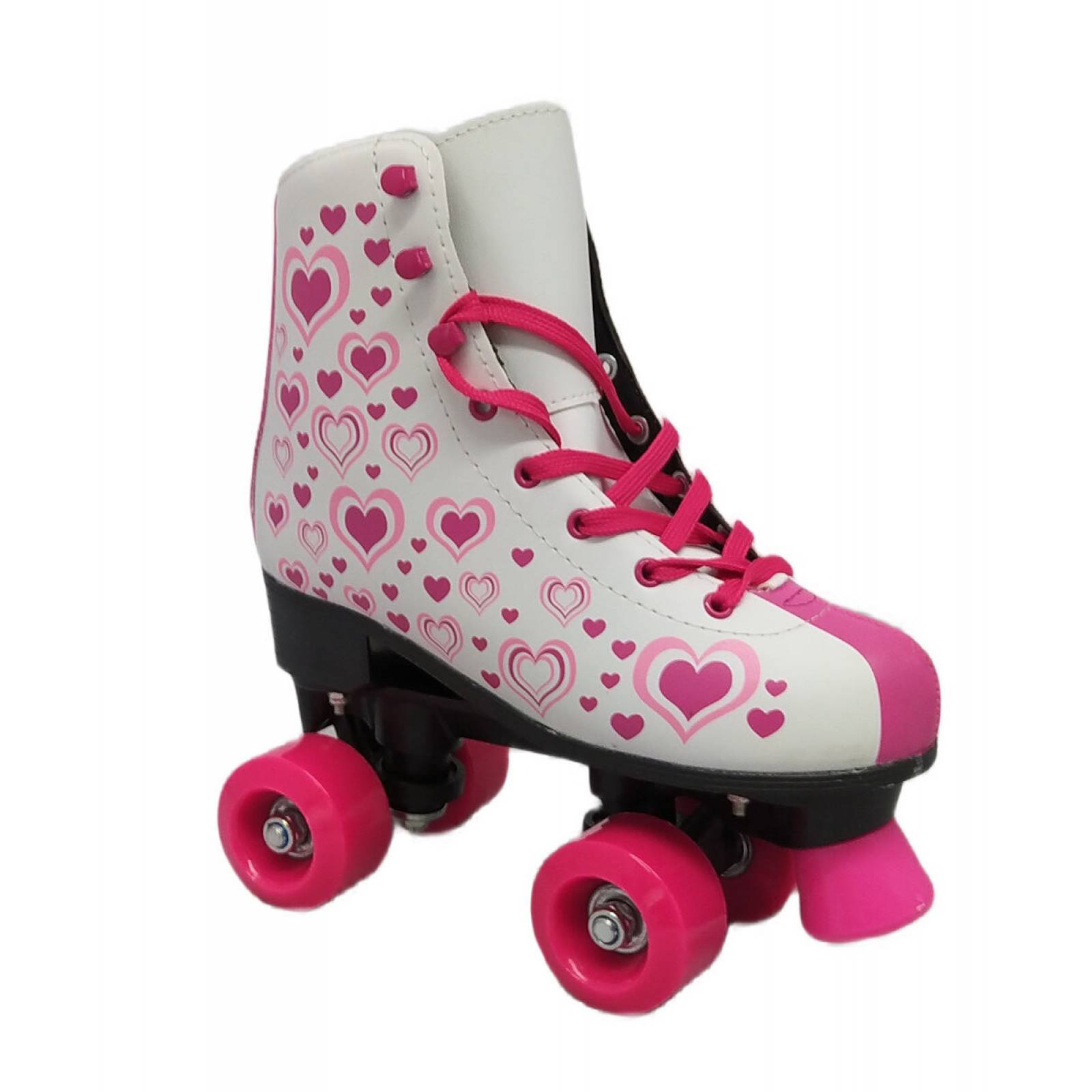 Patines Infantiles Roller Skate Retro Niñas 4 Ruedas Lineas Rosa 35-36e