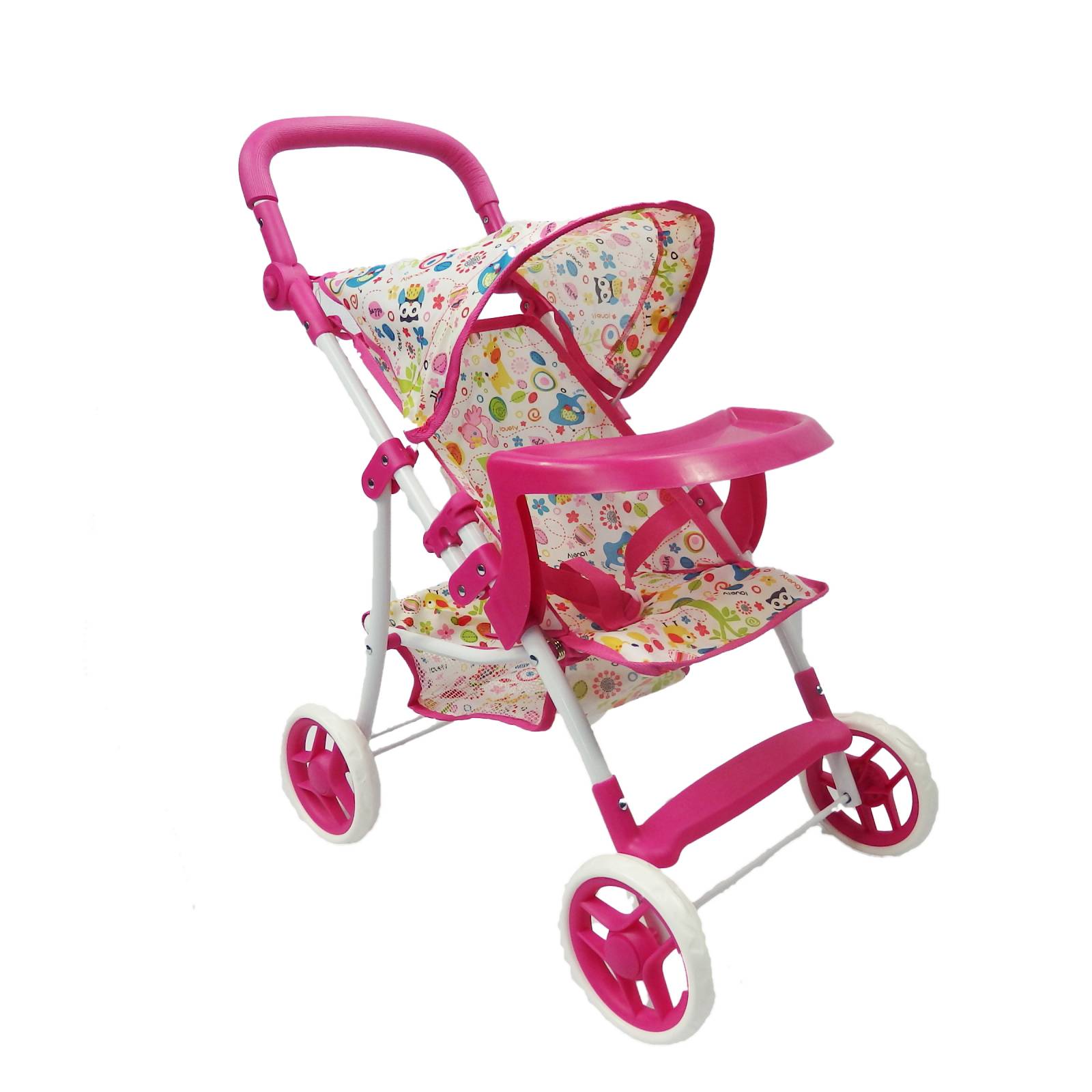 Carriola para Muñeca con Charola 4 llantas y toldo
