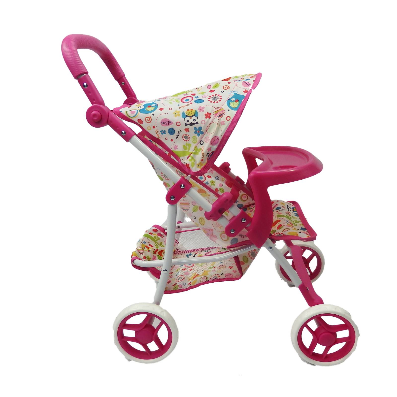 Carriola para Muñeca con Charola 4 llantas y toldo