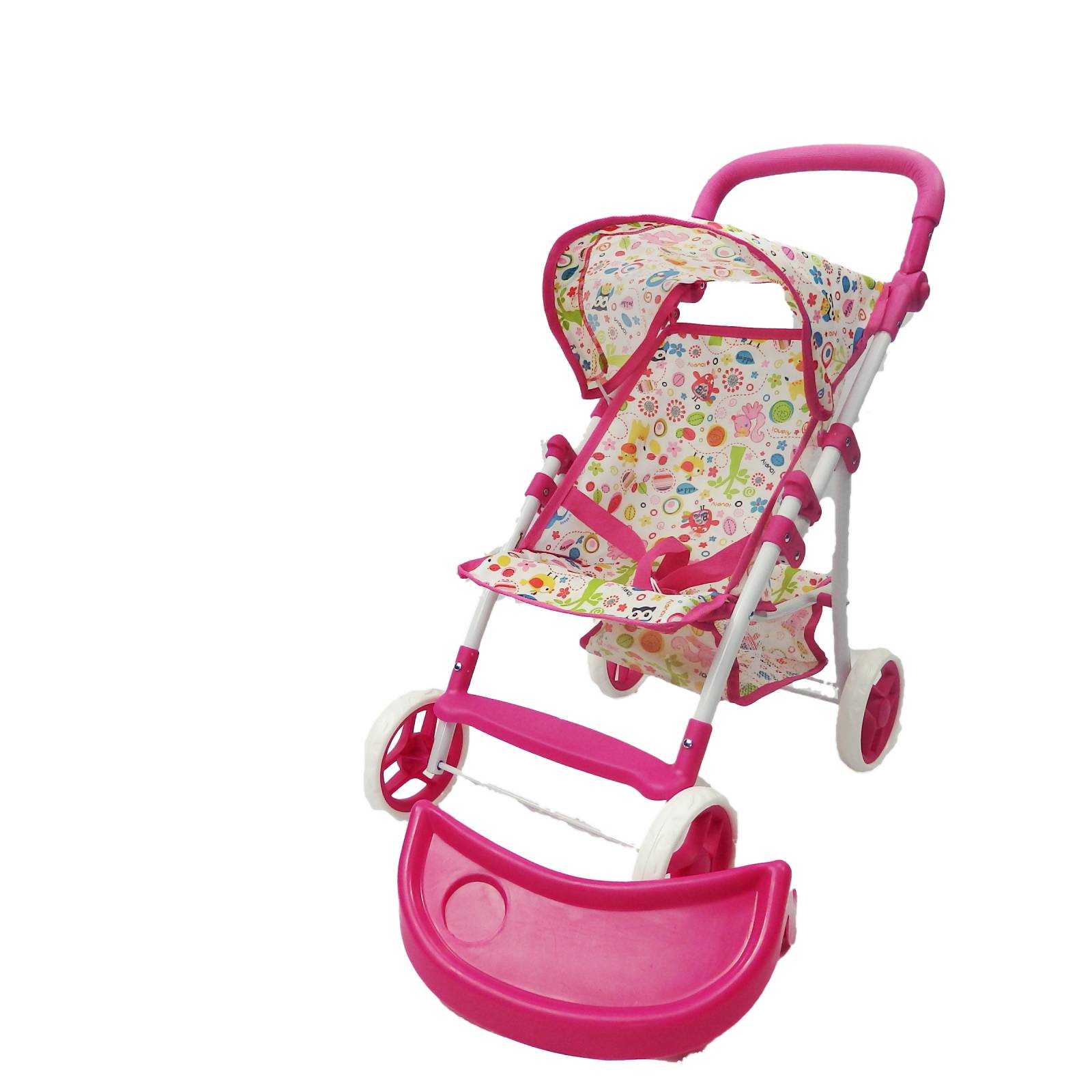 Carriola para Muñeca con Charola 4 llantas y toldo