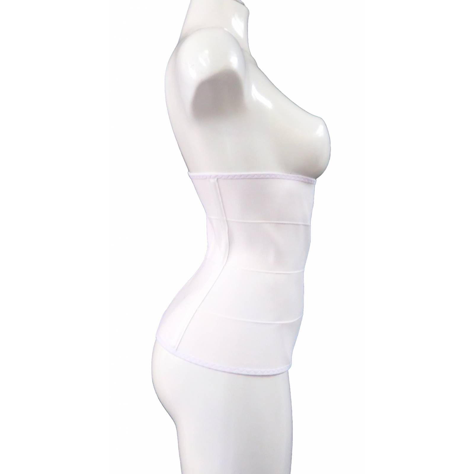 Faja Postparto Operatorio Cinturilla Post Cesarea y Moldeadora - XG, - Faja Larga Blanca con tela Normal