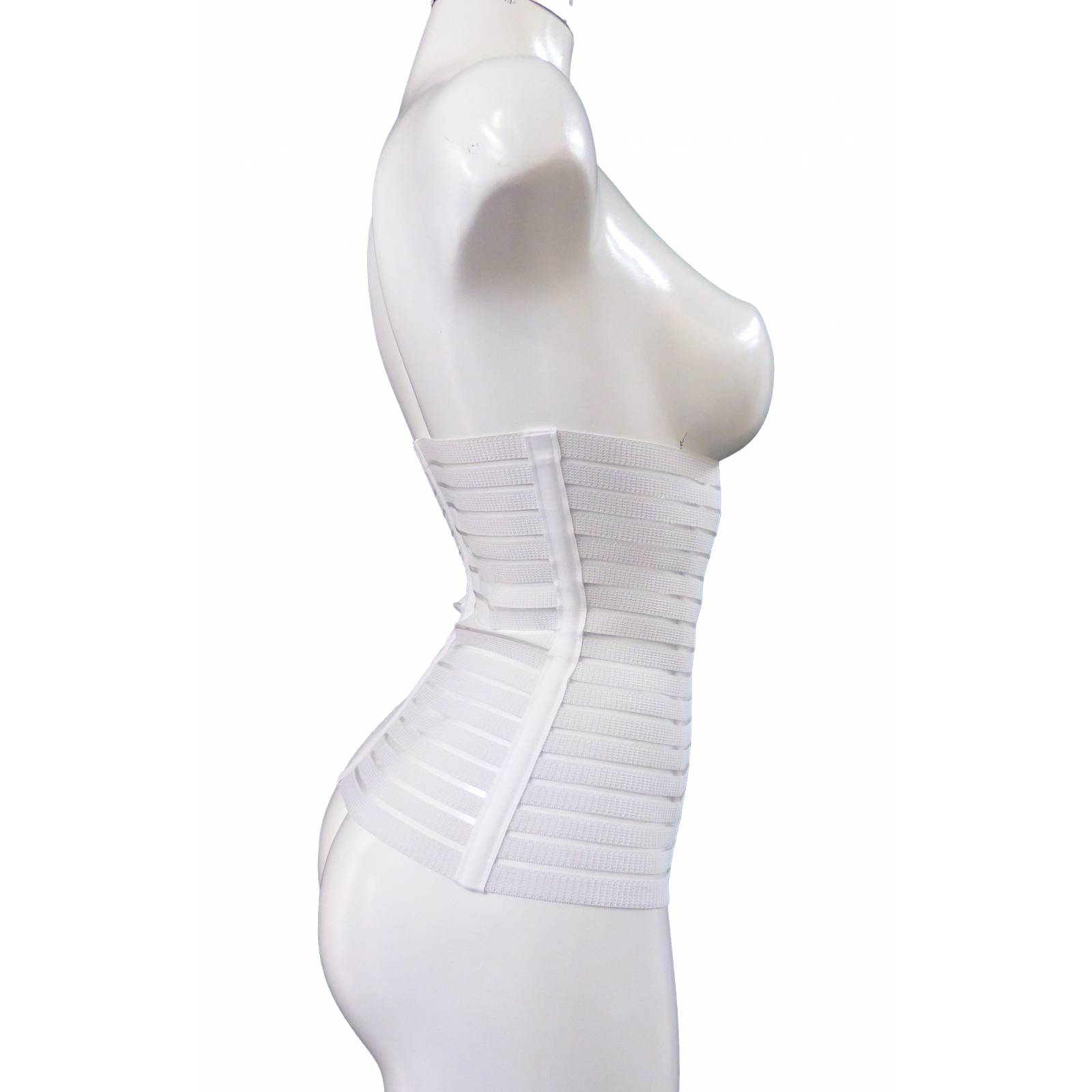 Faja Postparto Operatorio Cinturilla Post Cesarea y Moldeadora  - G,  - Faja Larga Blanca con tela Transpirable.