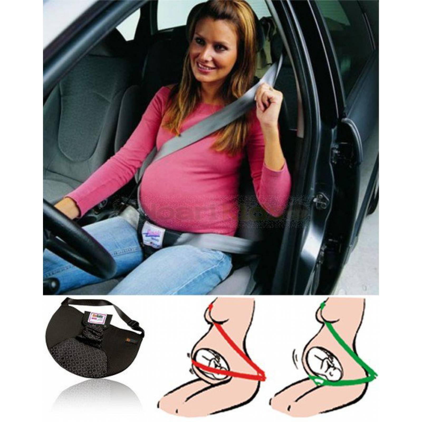 Adaptador Cinturon de Seguridad Maternidad Embarazo Auto - Negro
