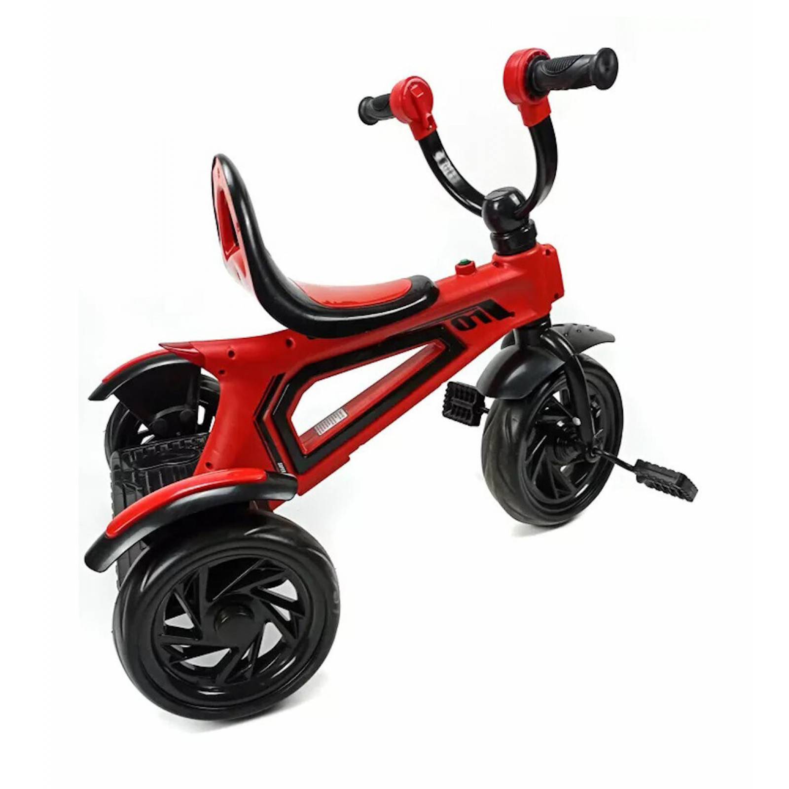 Triciclo Infantil para Niños con Luz y Sonido Llantas de Goma - Rojo