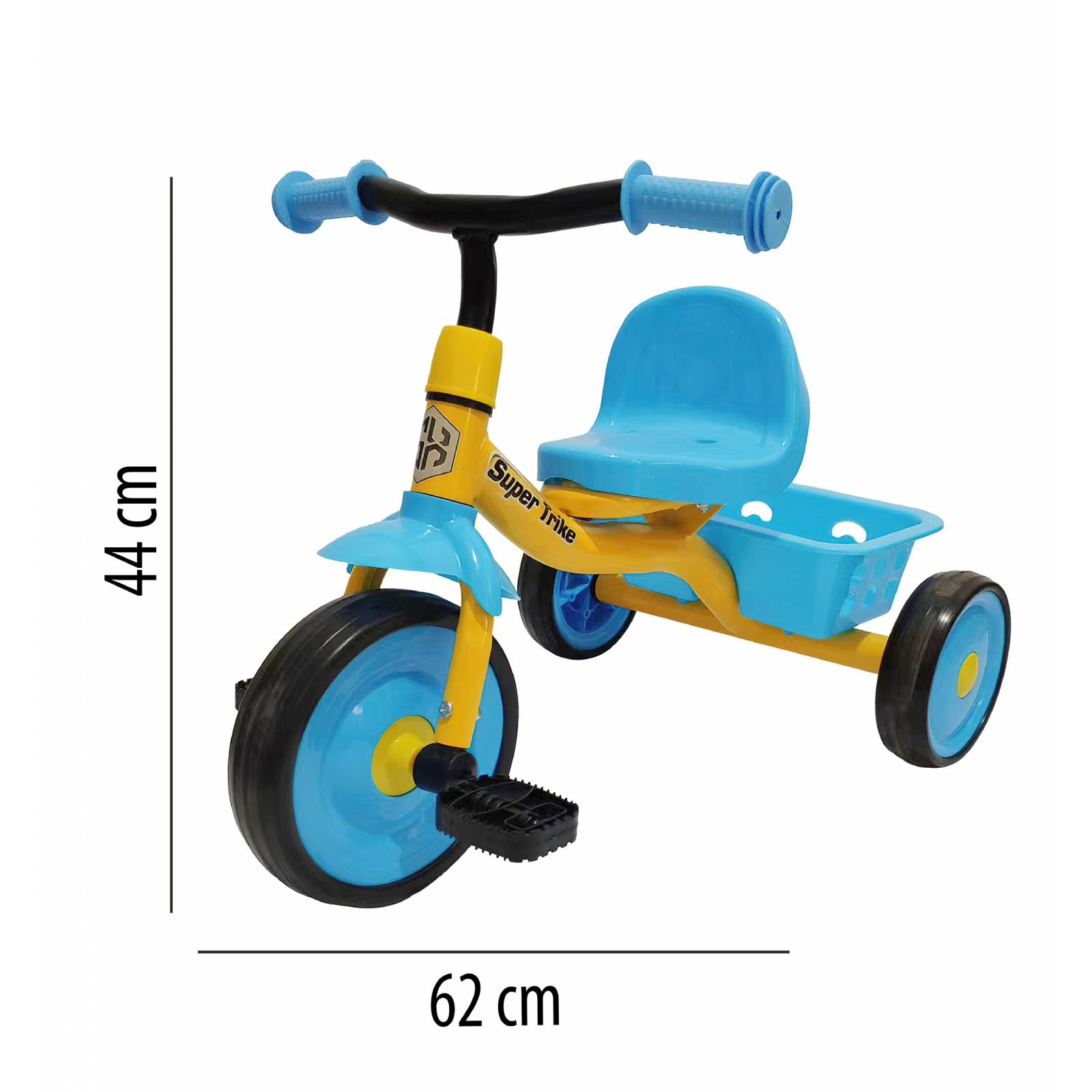 Triciclo para Niños 2 a 4 años con Canasto Altura 43 cm - Azul