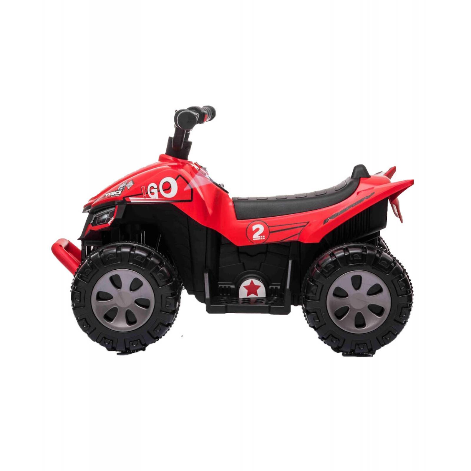 Moto Cuatrimoto Eléctrica Infantil Montable 6V 3Km/h Entrada USBMP3  - Rojo