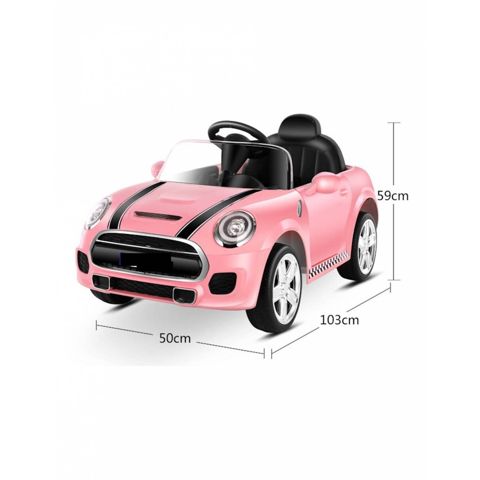 Carro Eléctrico Montable con Control Remoto 12V Luz y Sonido - Rosa