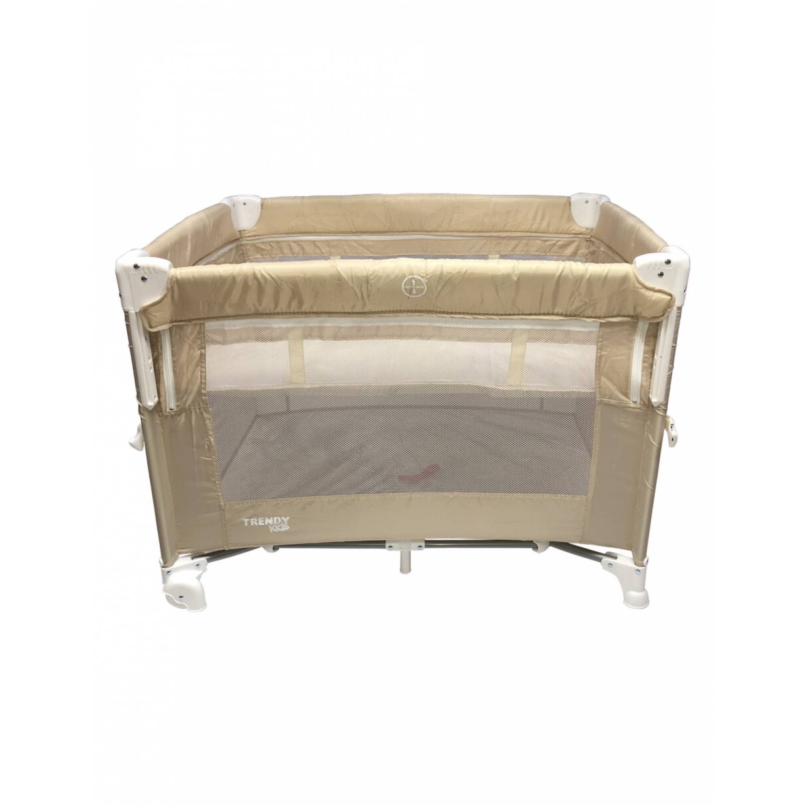 Cuna de Viaje para Bebés Plegable con 2 Niveles y Mosquitero  - Beige 