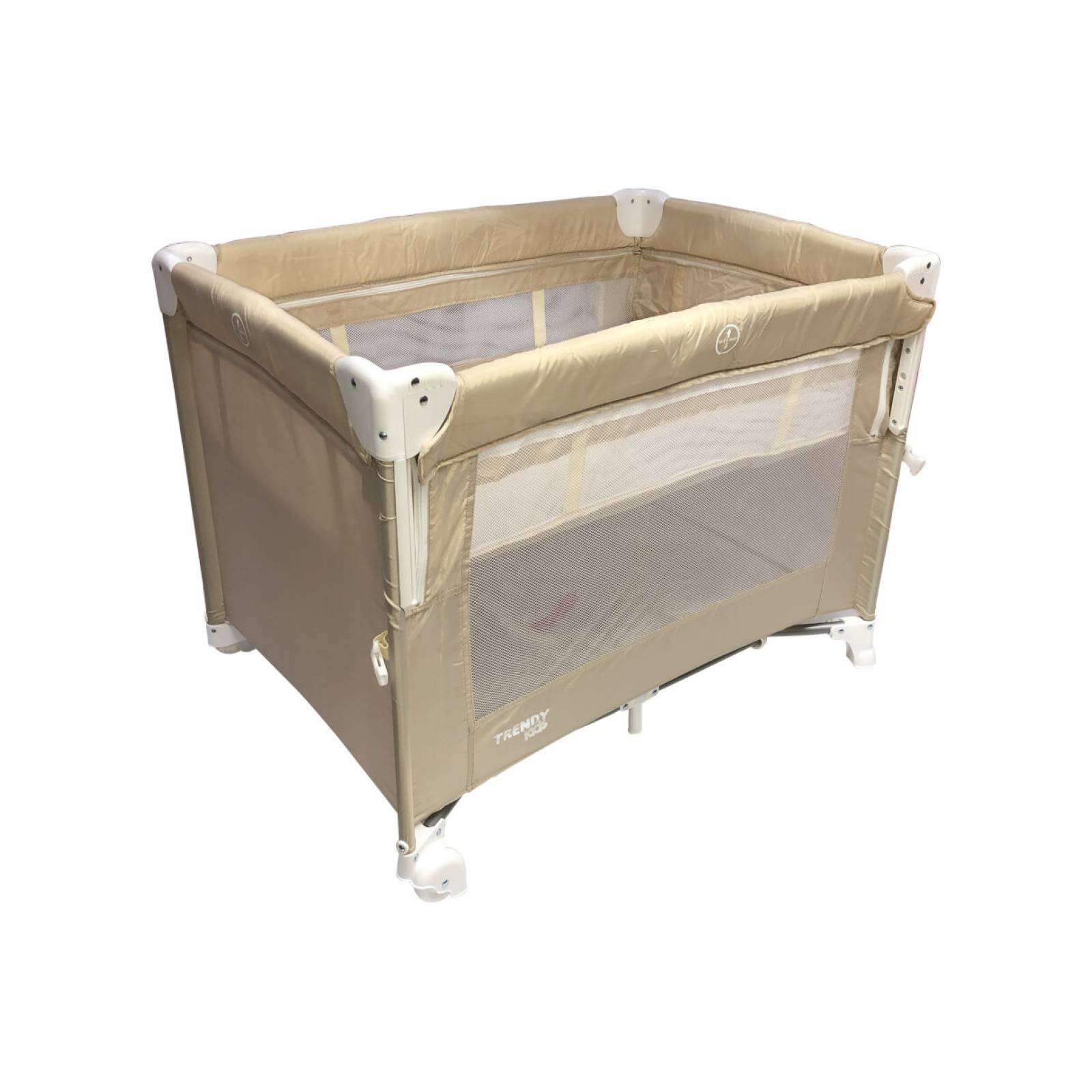 Cuna de Viaje para Bebés Plegable con 2 Niveles y Mosquitero  - Beige 