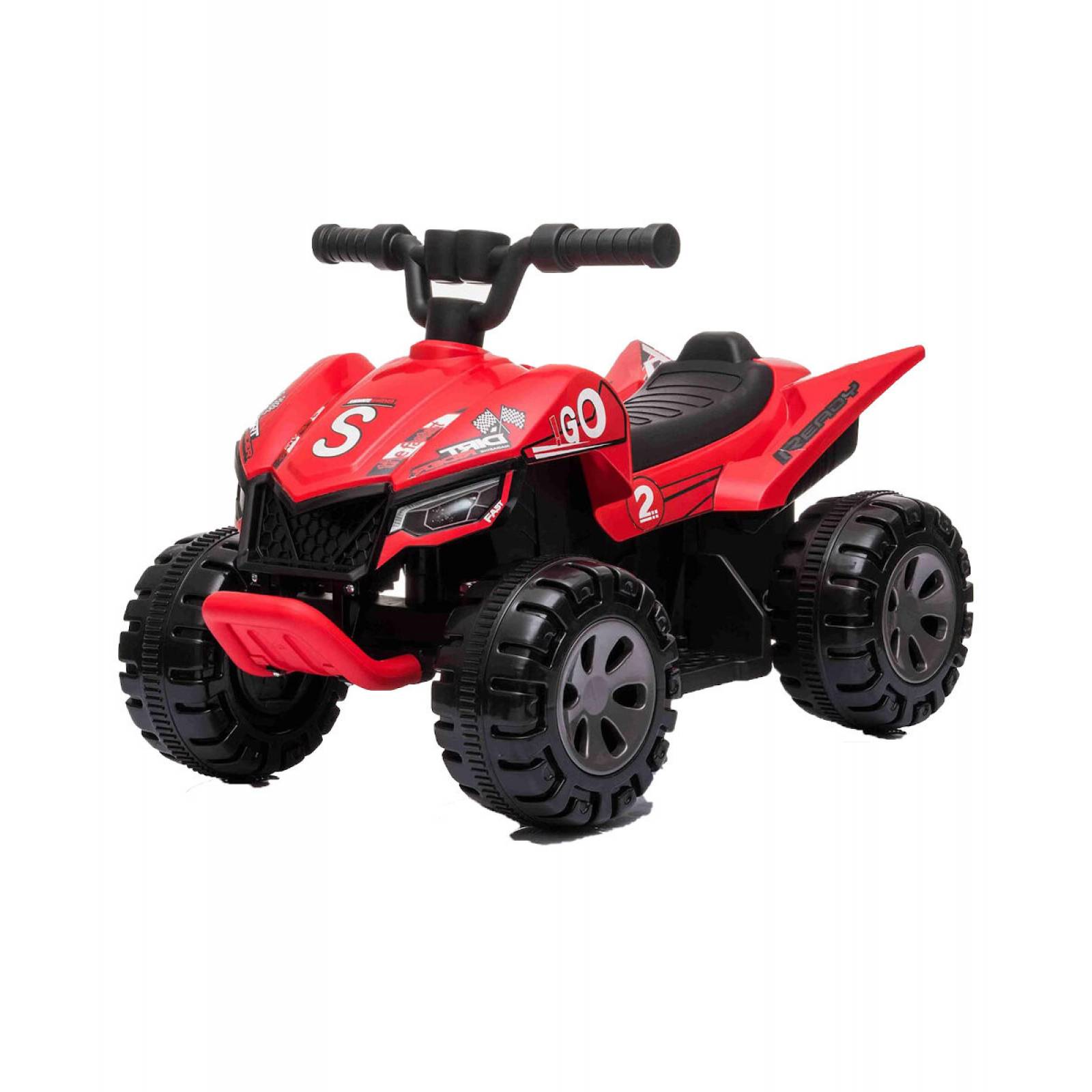 Moto Cuatrimoto Eléctrica Infantil Montable 6V 3Km/h Entrada USBMP3  - Rojo