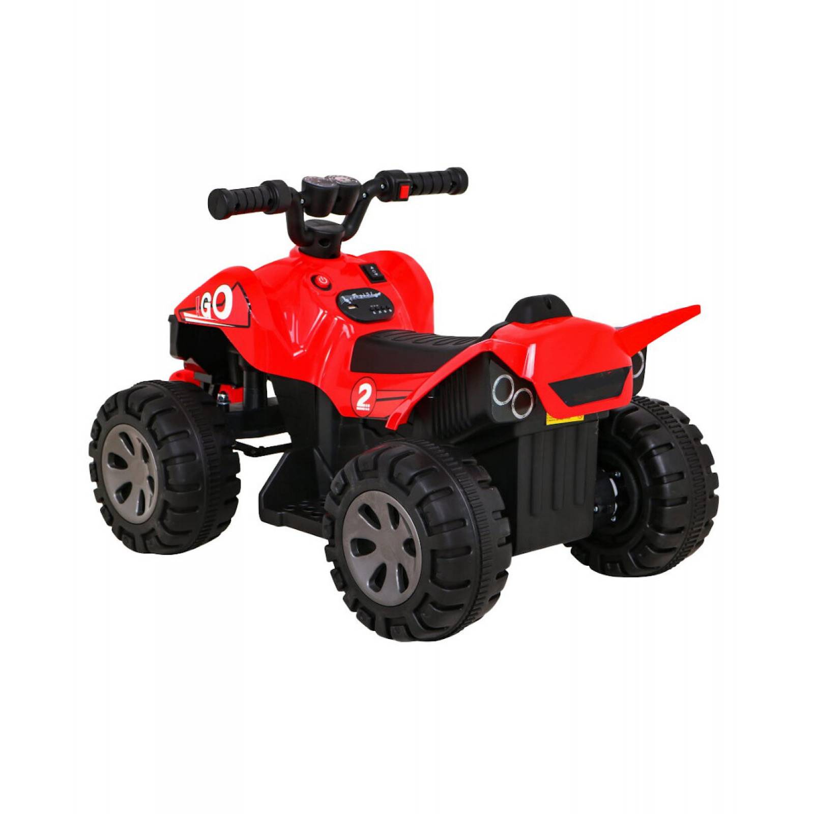 Moto Cuatrimoto Eléctrica Infantil Montable 6V 3Km/h Entrada USBMP3  - Rojo