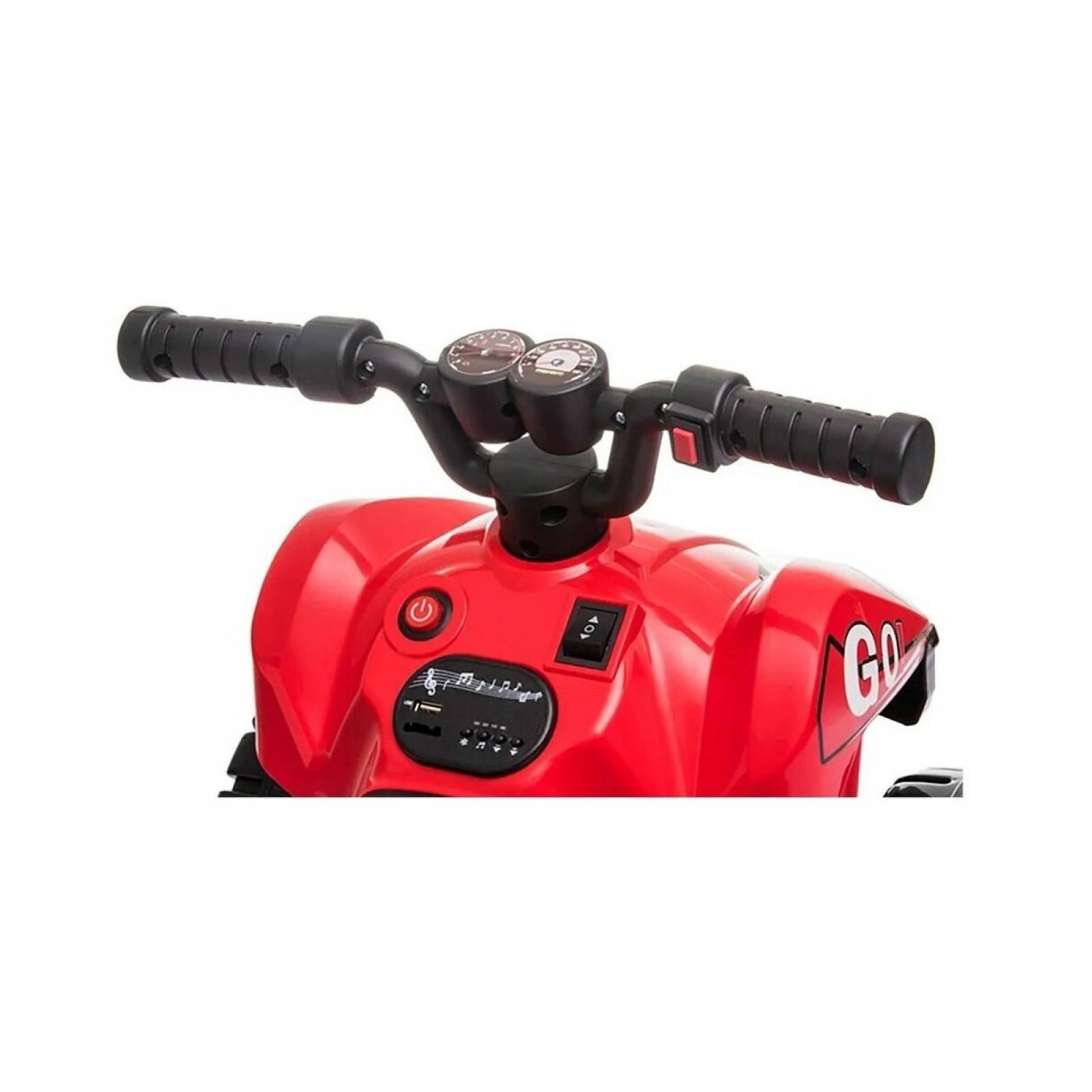 Moto Cuatrimoto Eléctrica Infantil Montable 6V 3Km/h Entrada USBMP3  - Rojo