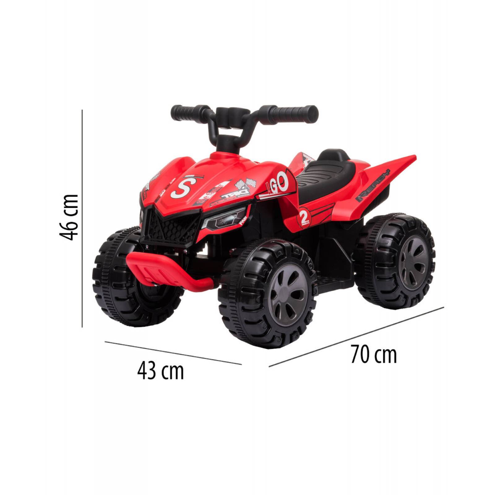 Moto Cuatrimoto Eléctrica Infantil Montable 6V 3Km/h Entrada USBMP3  - Rojo