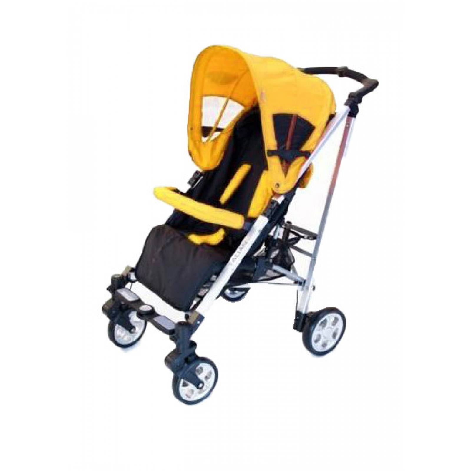 Carriola Economica Capota Retractil Asiento Reclinable 3 Puntos de seguridad  - Amarillo