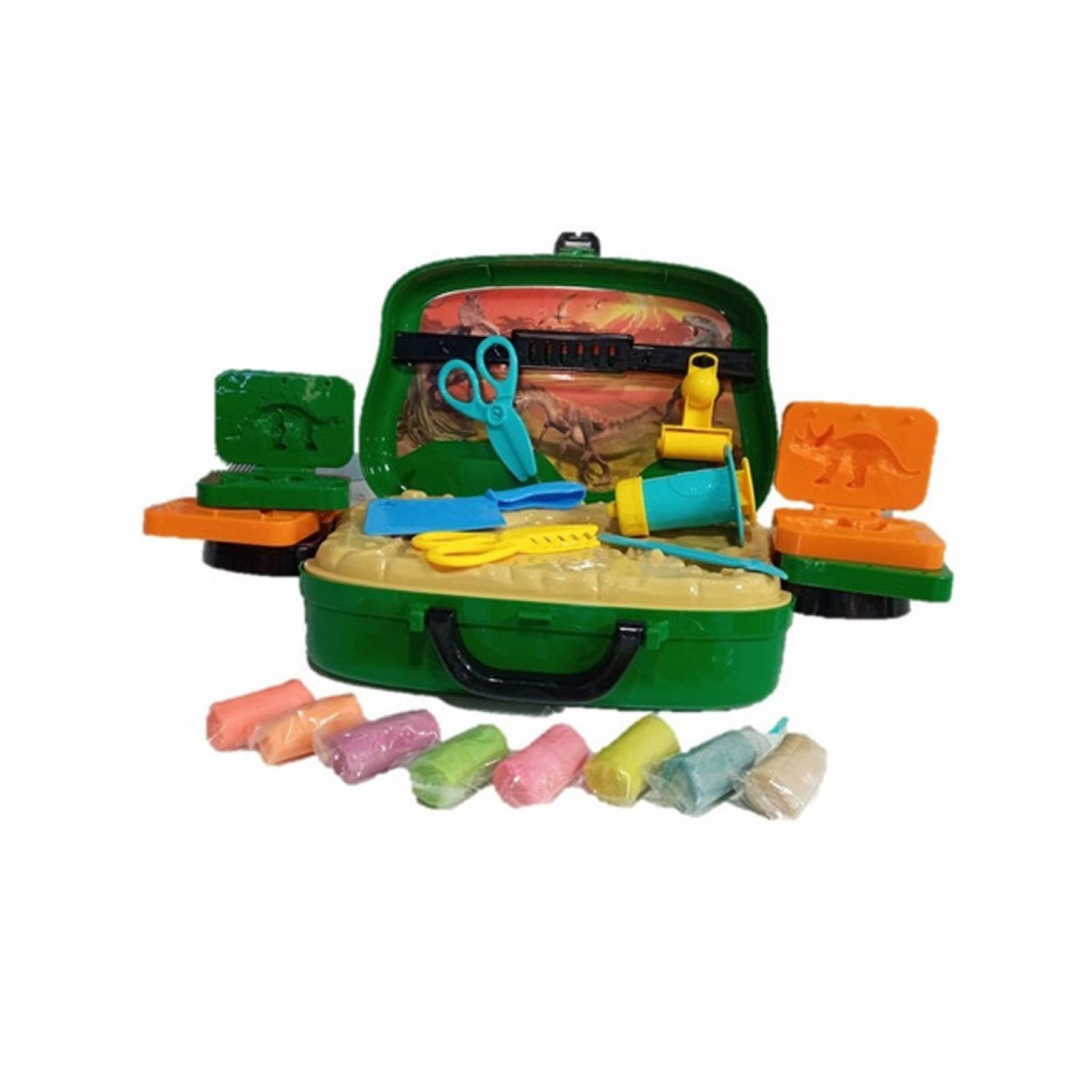 Maletín Juguete Dinosaurio Plastilina 10 Accesorios - Dinosaurio