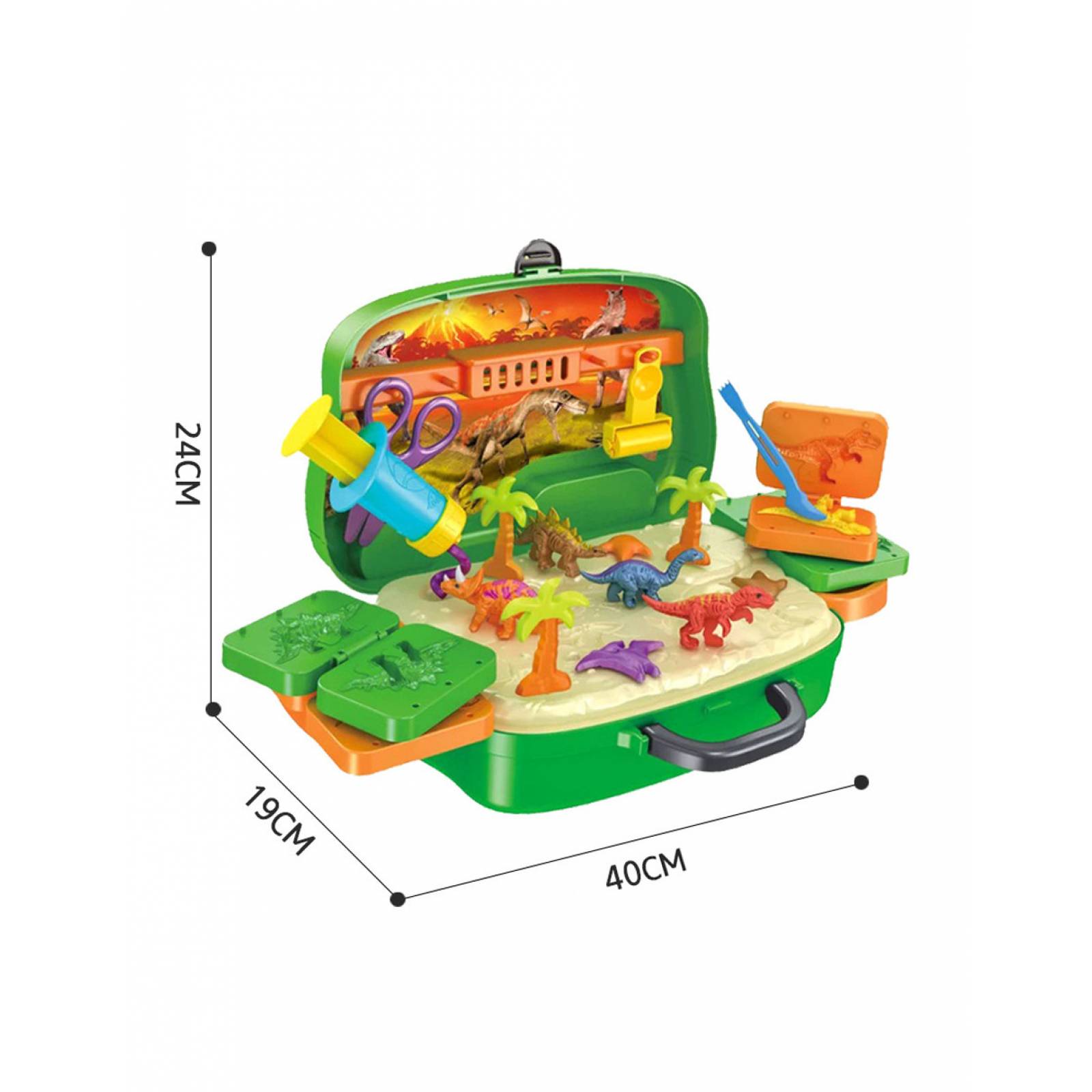 Maletín Juguete Dinosaurio Plastilina 10 Accesorios - Dinosaurio